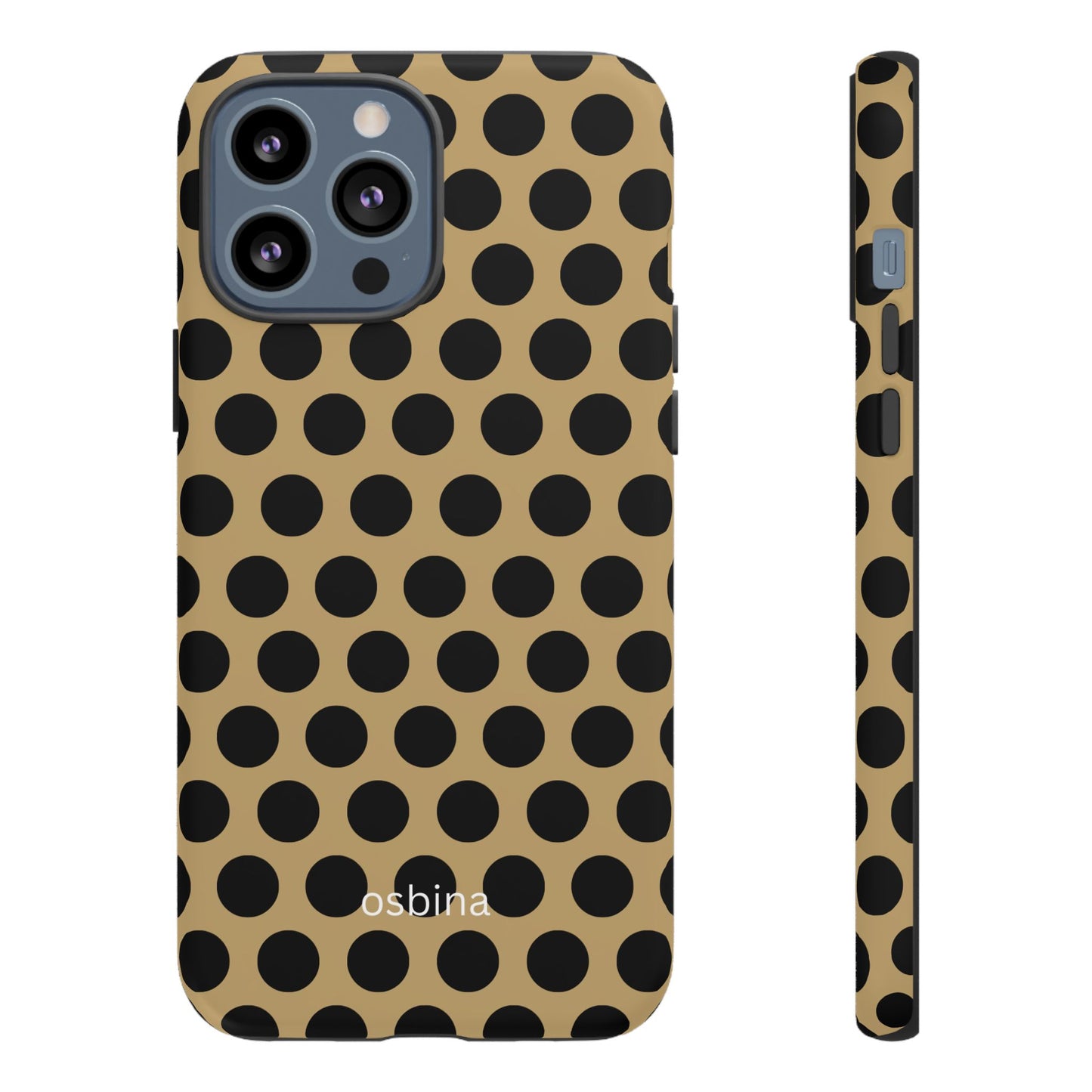 osbina | Camel Noir Dots Phone Case | Modern Muse Collection