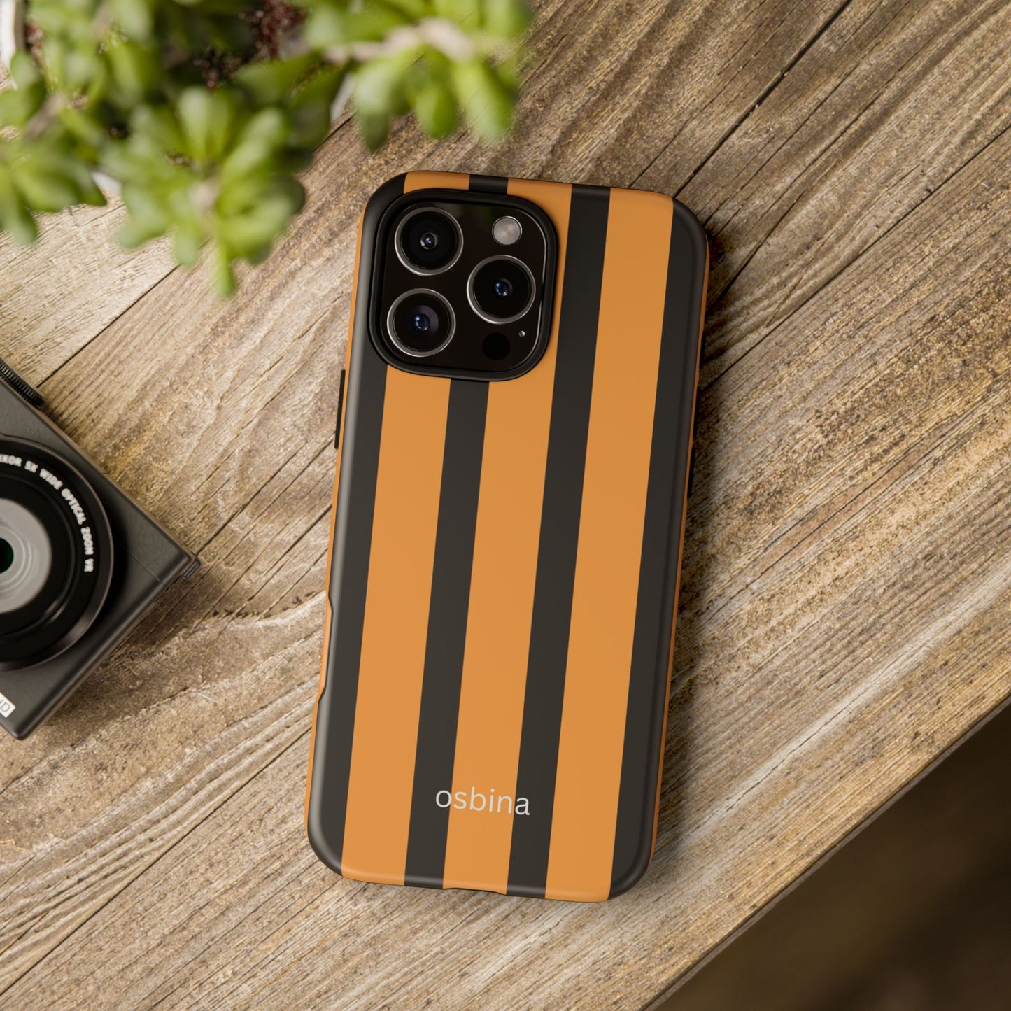 osbina | The Statement Stripe Case in Black + Orange | The Season Collective