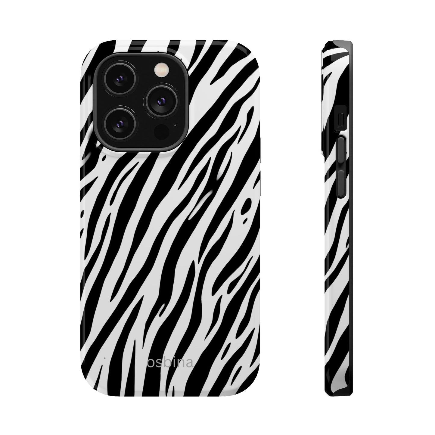 osbina | MagSafe Compatible for iPhone | The Bengal Bold Stripe Case in White + Black | The Season Collective