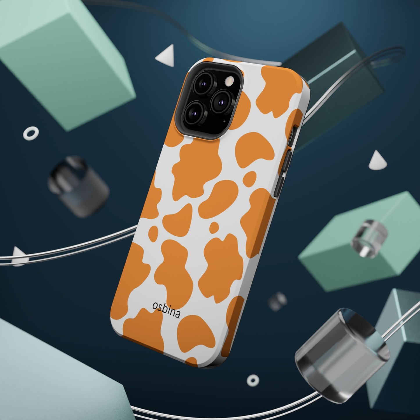 osbina | MagSafe Compatible for iPhone | Holy Cow, It’s Chic — The Orange Cow Print Case | The Season Collective
