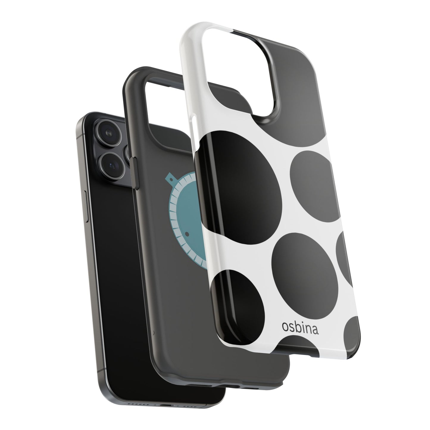 osbina | MagSafe compatible for iPhone | The Noir Bubbles Phone Case | Modern Muse Collection
