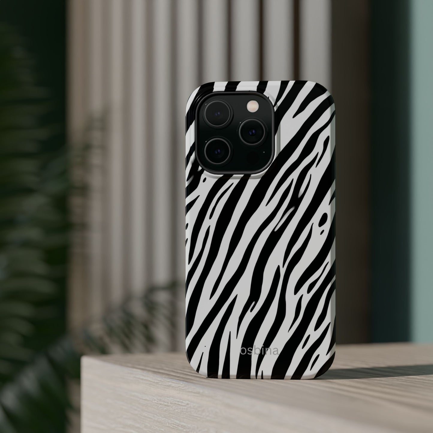 osbina | MagSafe Compatible for iPhone | The Bengal Bold Stripe Case in White + Black | The Season Collective