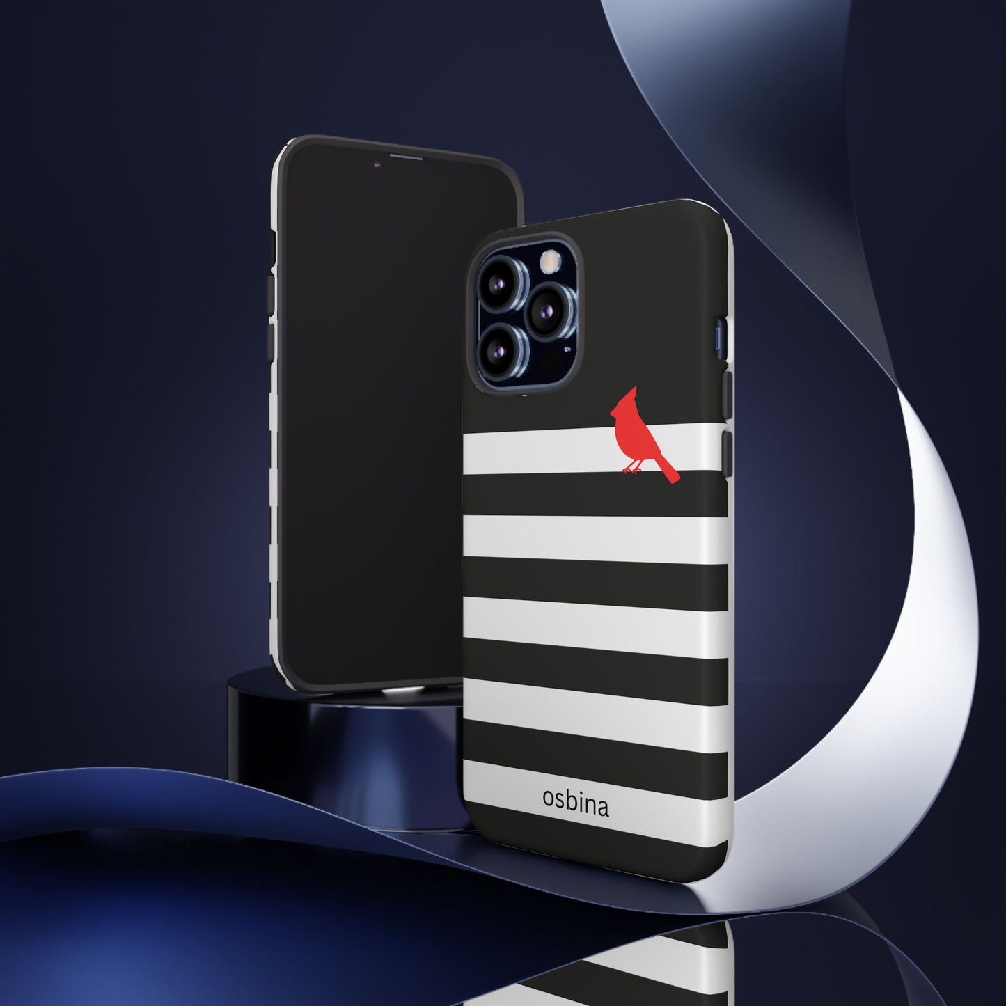 osbina | Redbird Edition Thinking of You Phone Case Black & White Stripe | Inspired By Collection