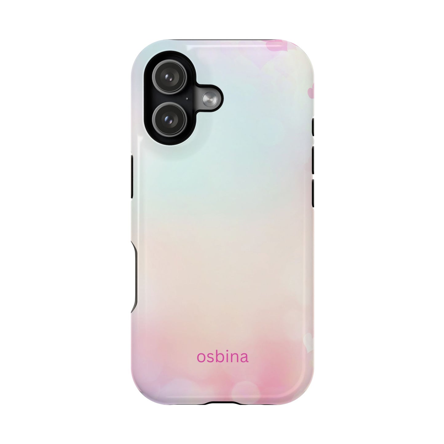 osbina | MagSafe compatible for iPhone | The Cotton Candy Hearts Case | YAYOU Collection Supporting Shine Like Sable