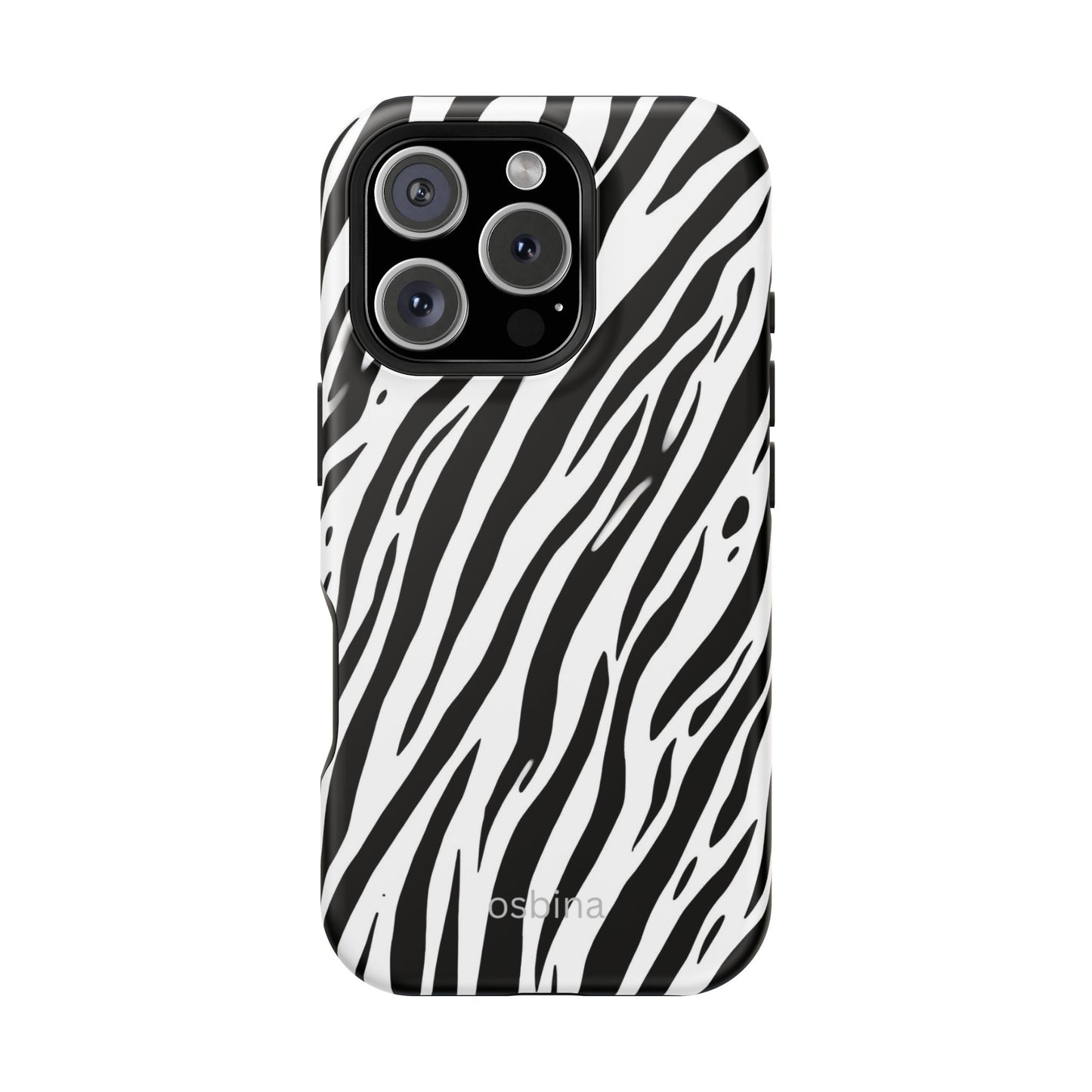 osbina | MagSafe Compatible for iPhone | The Bengal Bold Stripe Case in White + Black | The Season Collective