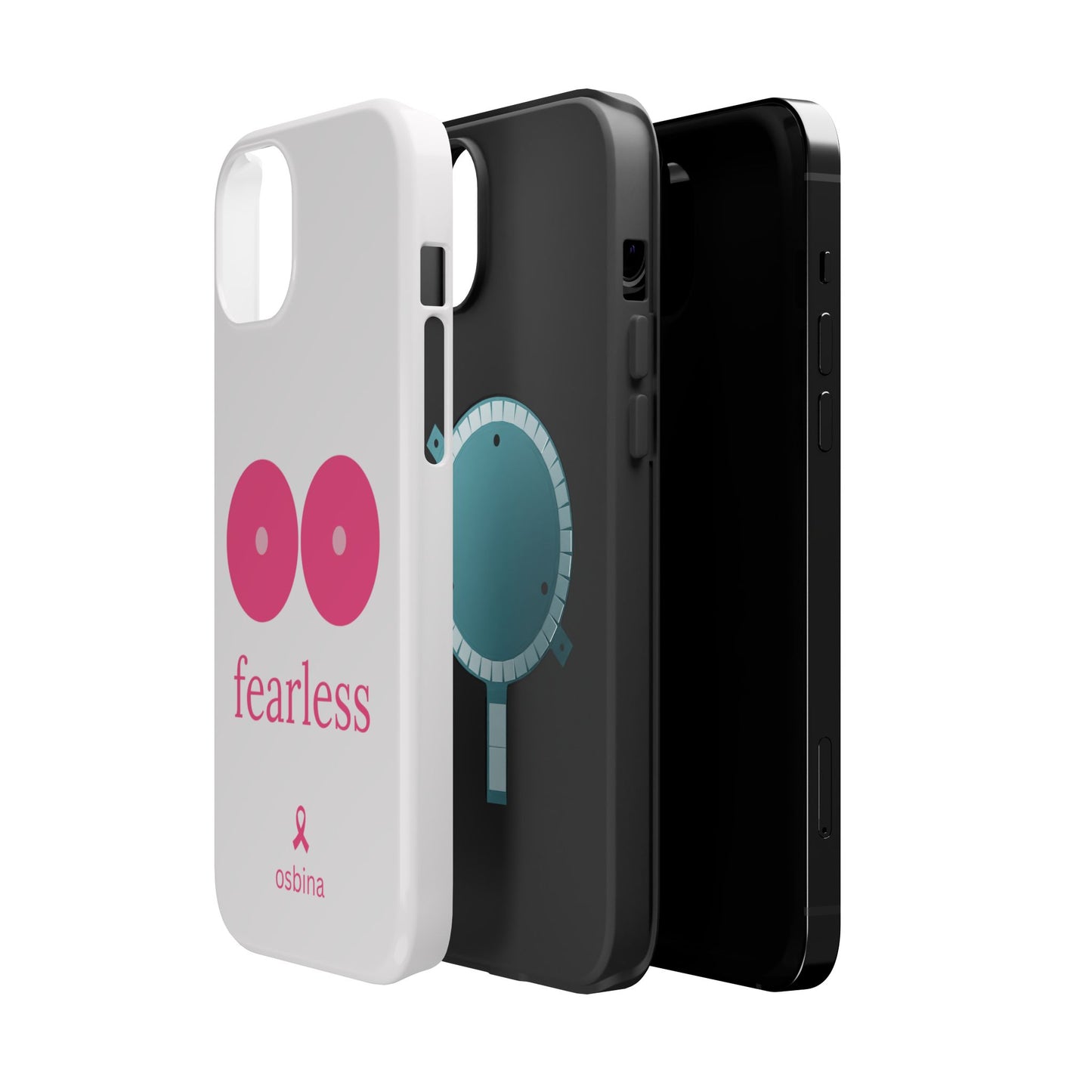 osbina | MagSafe compatible for iPhone | Limited Edition The Fearless Tatas Case in Light Pink + Soft Pink + Hot Pink | The Pink October Collection | Inspired By