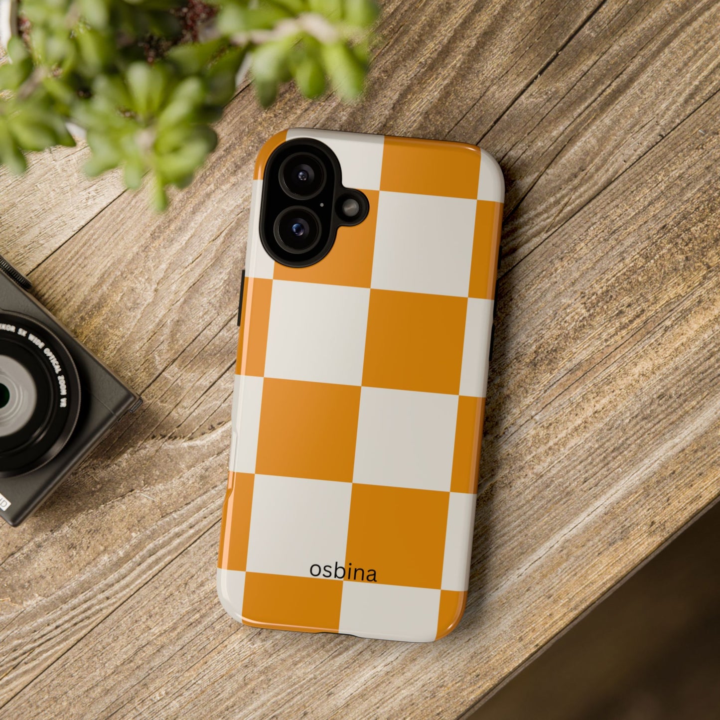 osbina | Check You Out — The Orange + White Check Case | The Season Collective