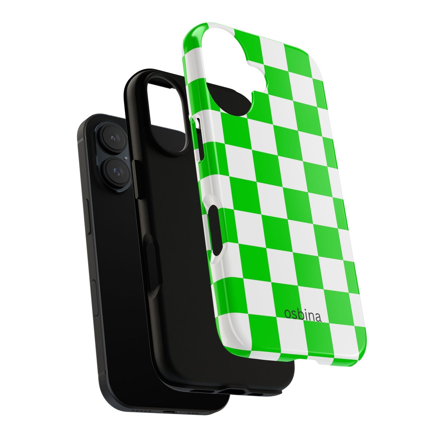 osbina | Neon Verdi Checks Phone Case | Color Edit Collection