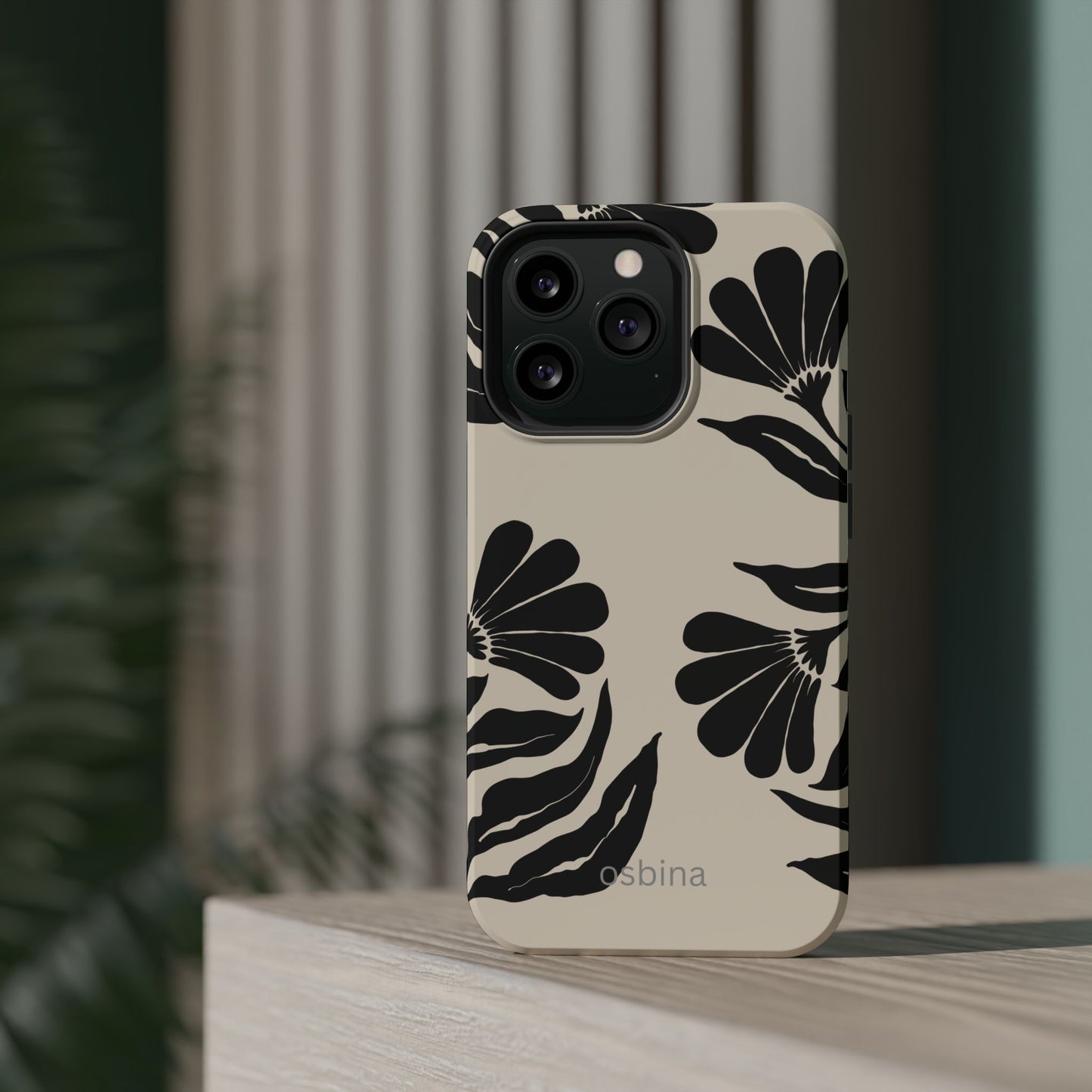 osbina | MagSafe compatible for iPhone | Obsidian Bloom Flower Phone Case | Modern Muse Collection