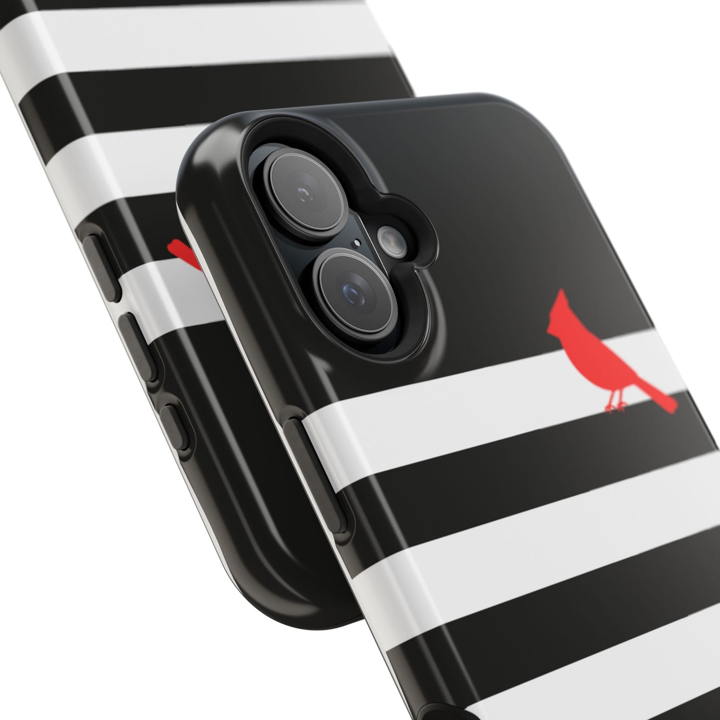 osbina | MagSafe compatible for iPhone | Redbird Edition Thinking of You Phone Case Black & White Stripe | Inspired By Collection