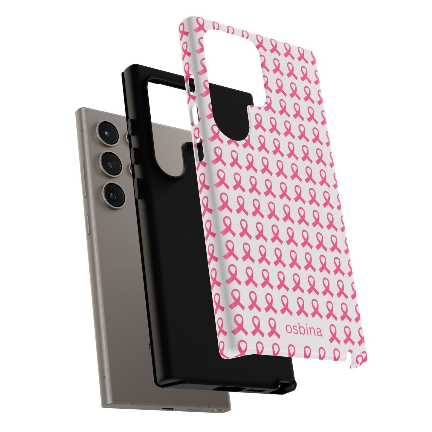 osbina | Limited Edition The Side by Side Pink Ribbon Case in Light Pink + Soft Pink + Hot Pink | The Pink October Collection | Inspired By