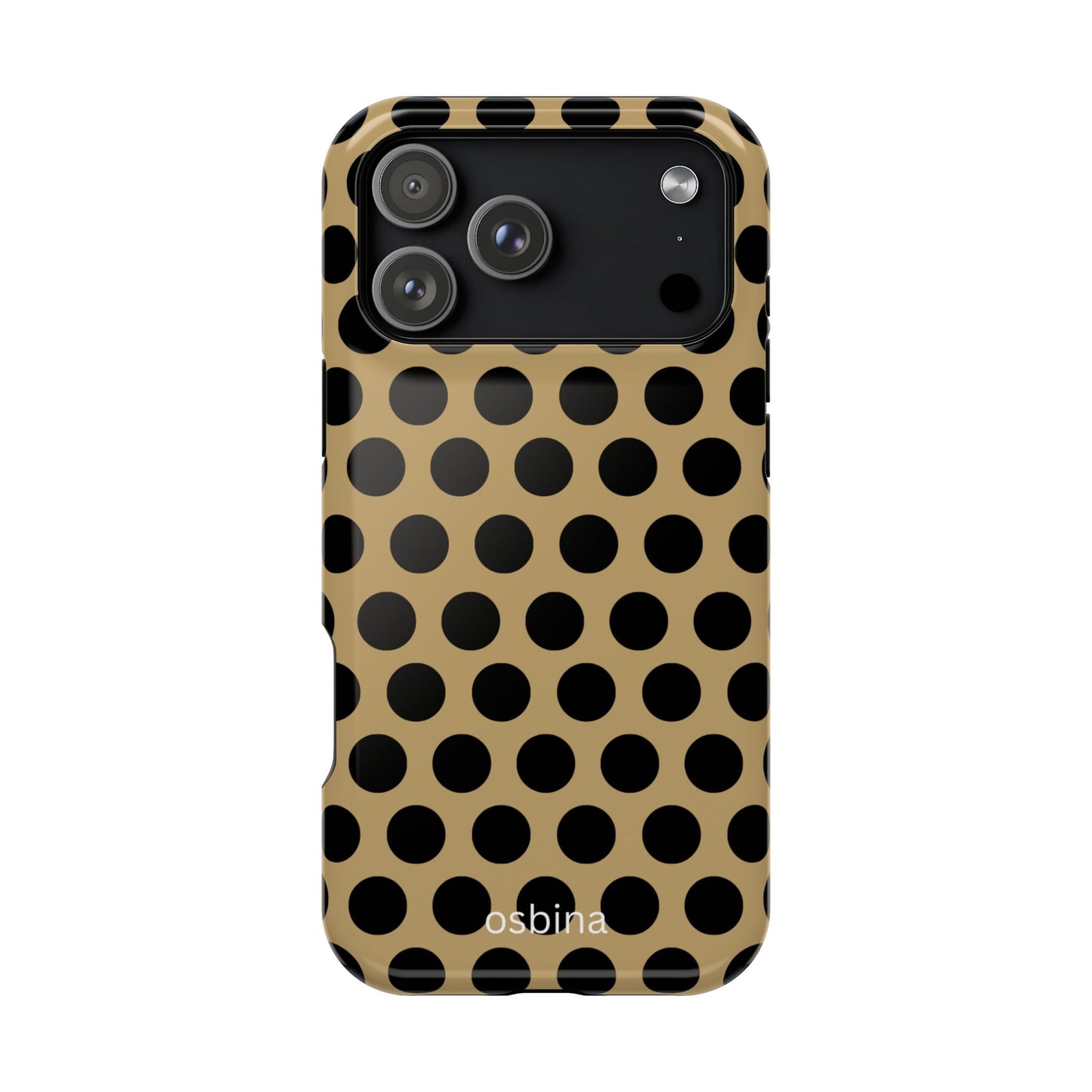 osbina | MagSafe compatible for iPhone | Camel Noir Dots Phone Case | Modern Muse Collection