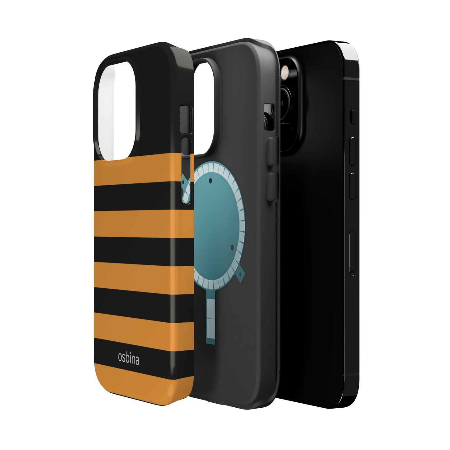 osbina | MagSafe Compatible for iPhone | The Horizon Stripe Case in Black + Orange | The Season Collective