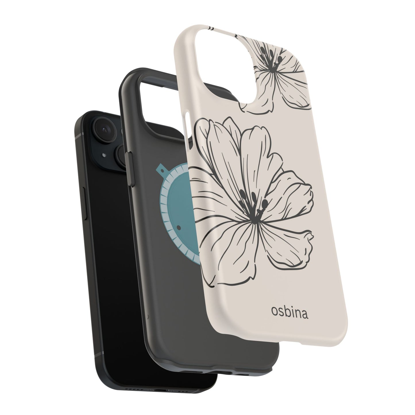 osbina | MagSafe compatible for iPhone | Poppy Whisper Phone Case | Modern Muse Collection