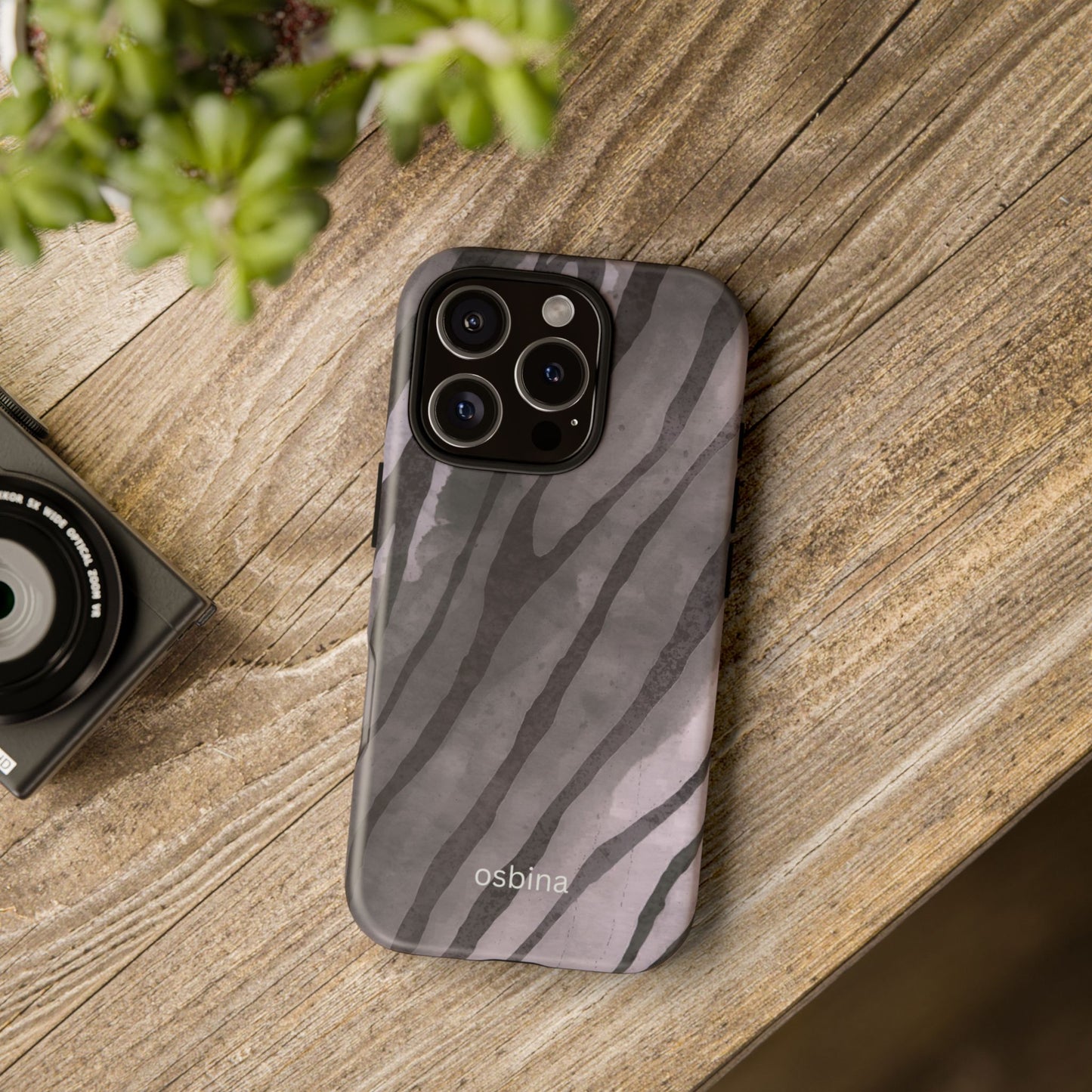 osbina | Stripes on Point — The Muted Gray + Black Tiger Case | The Season Collective