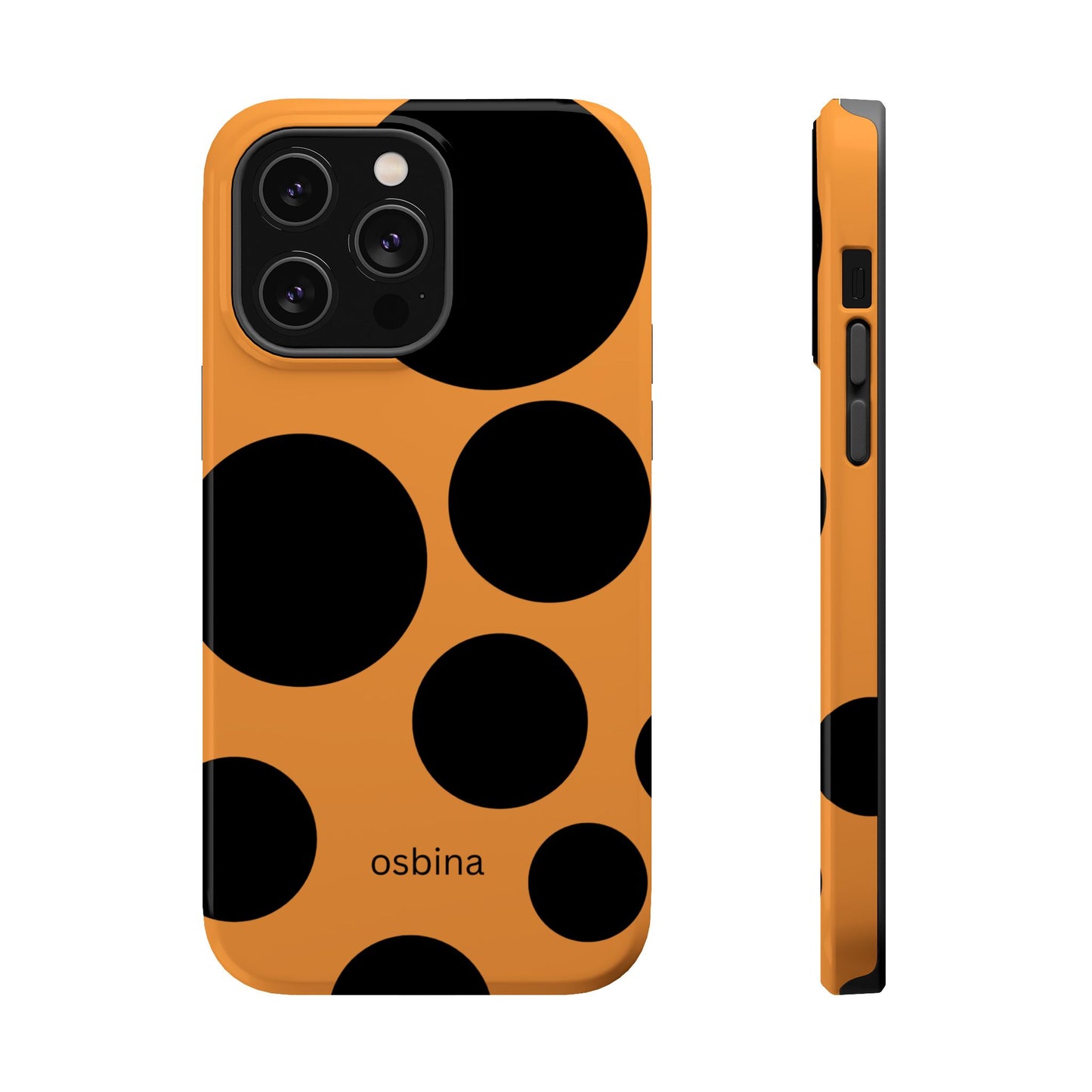 osbina | MagSafe Compatible for iPhone | The Bubble Statement Case in Orange + Black | The Season Collective