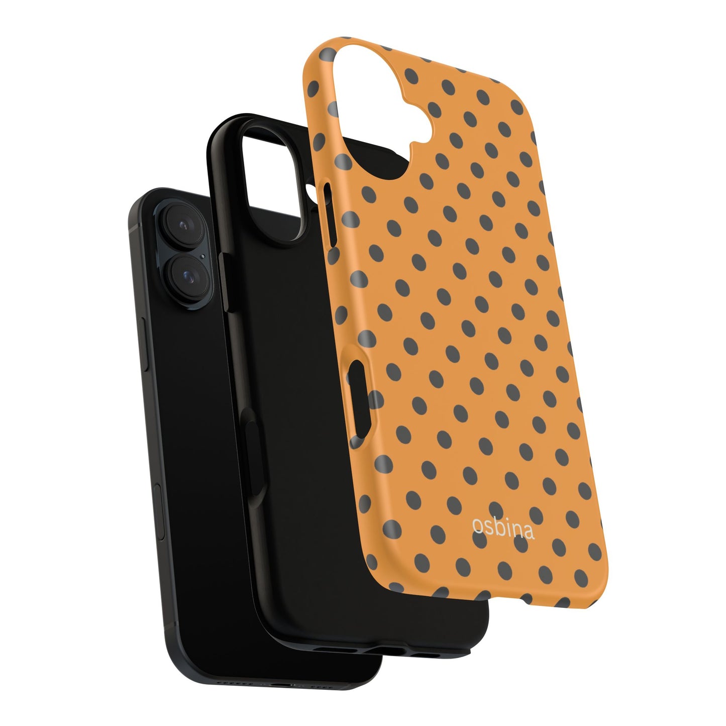 osbina | Spot On Chic — The Orange + Black Polka Dot Case | The Season Collective
