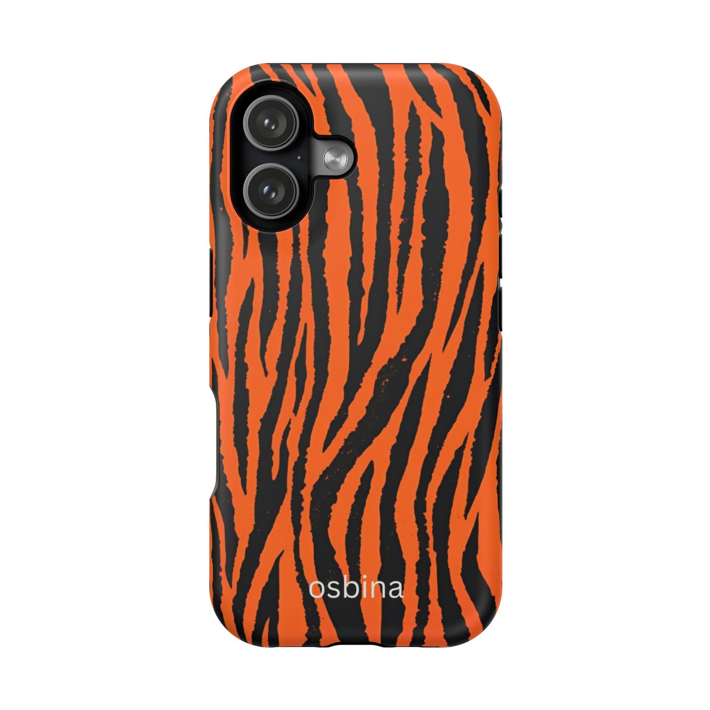 osbina | MagSafe Compatible for iPhone | Tiger, But Make It Chic — The Bengal Stripe Case in Orange + Black | The Season Collective