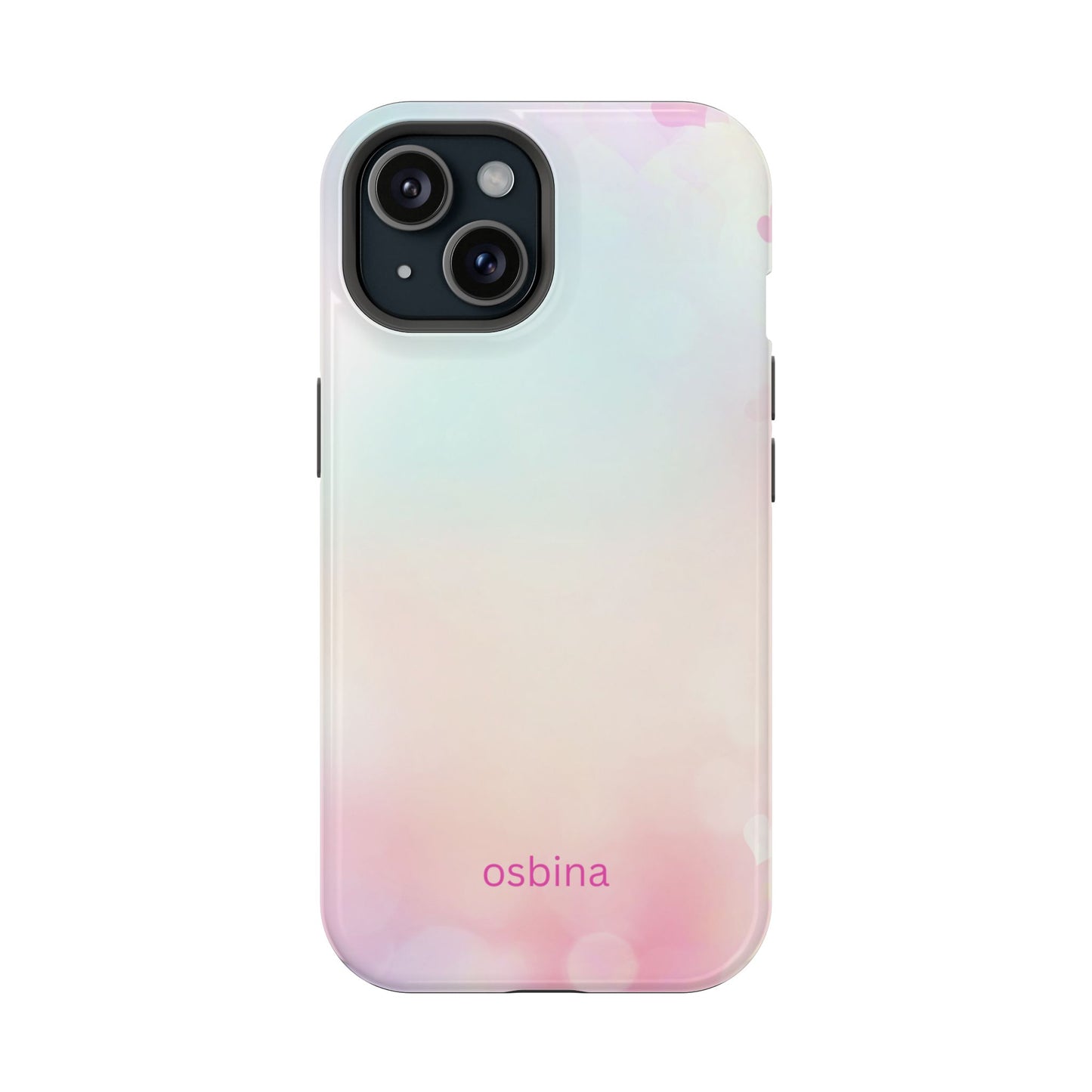 osbina | MagSafe compatible for iPhone | The Cotton Candy Hearts Case | YAYOU Collection Supporting Shine Like Sable