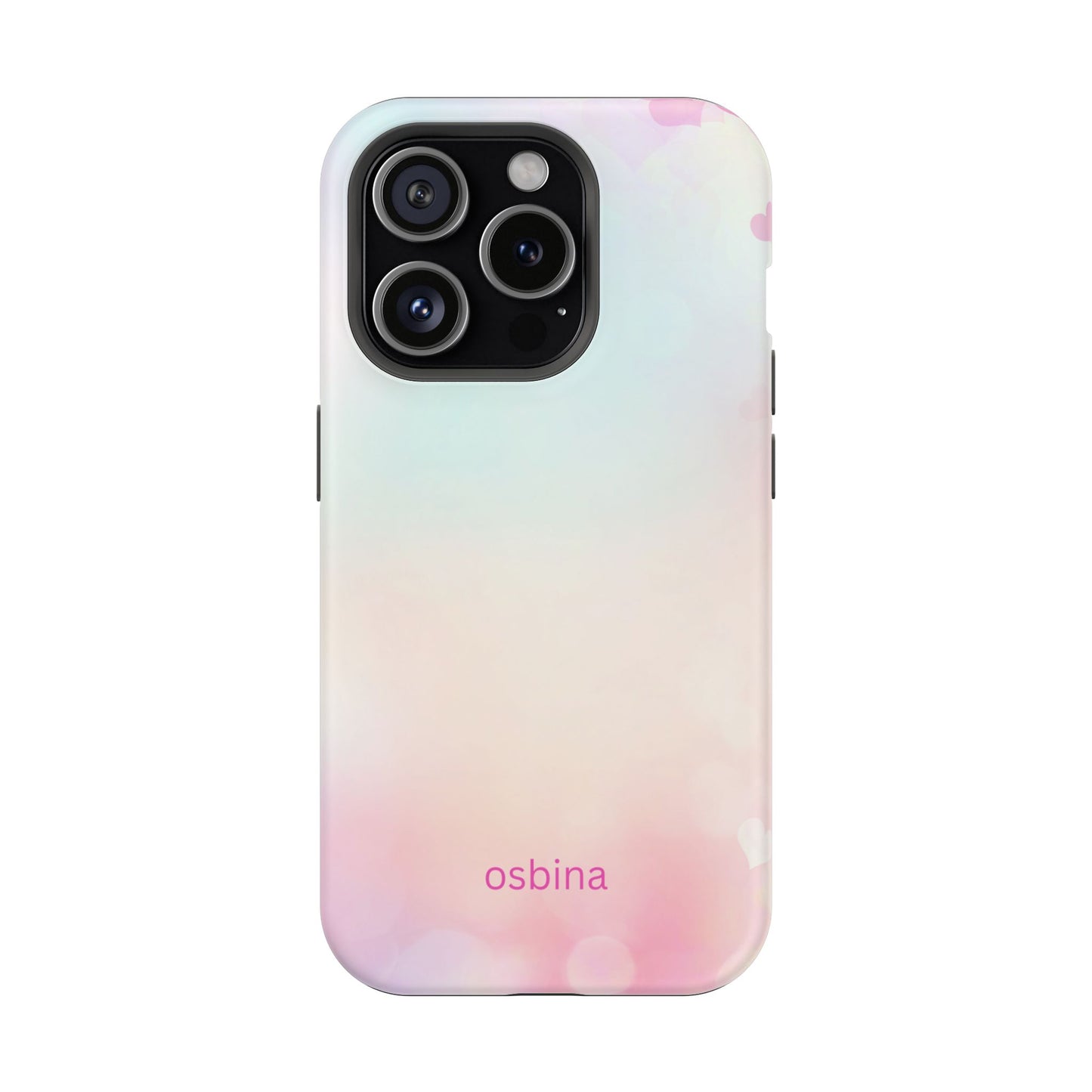 osbina | MagSafe compatible for iPhone | The Cotton Candy Hearts Case | YAYOU Collection Supporting Shine Like Sable