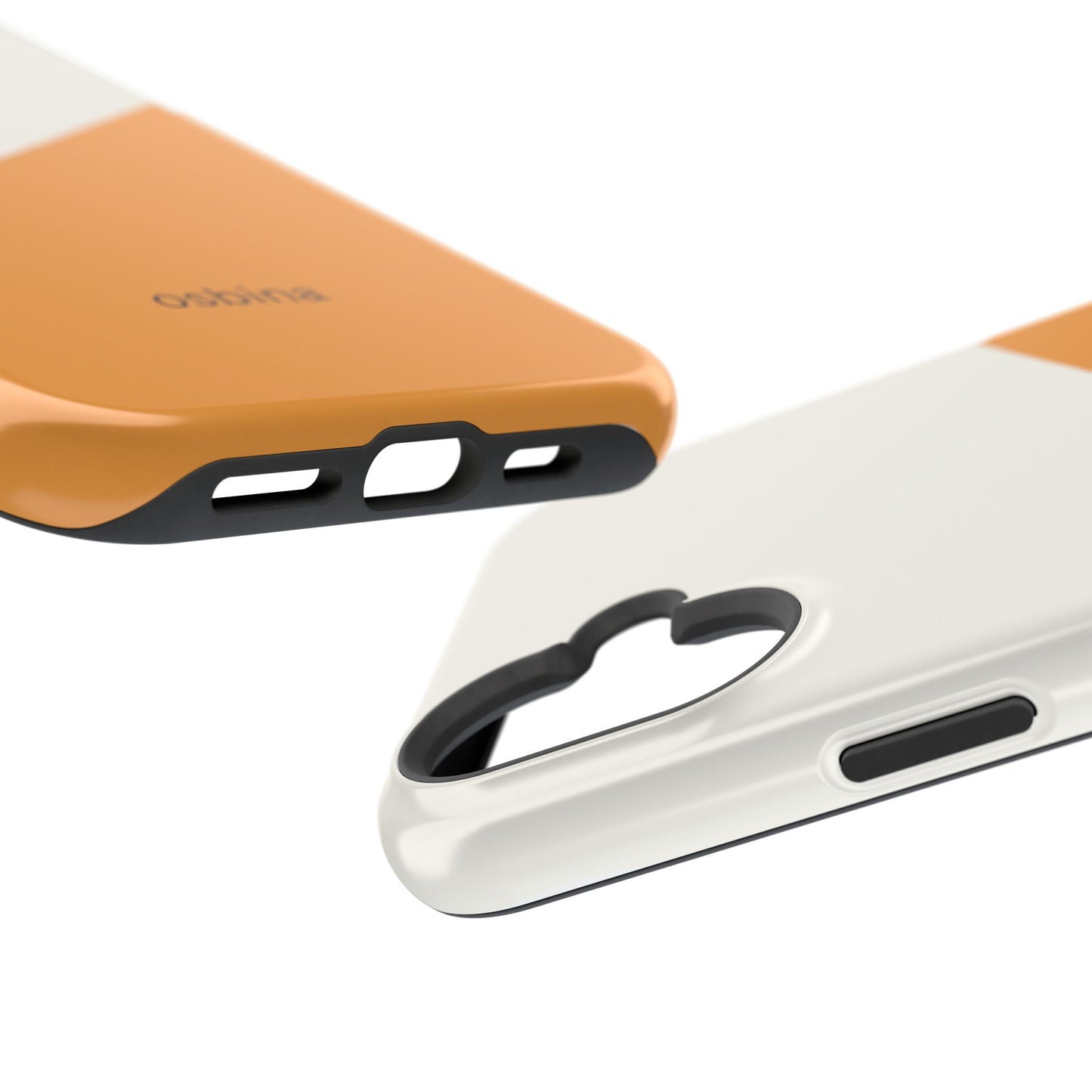 osbina | MagSafe Compatible for iPhone | Divide & Conquer — The Orange + White Split Diagonal Case | The Season Collective