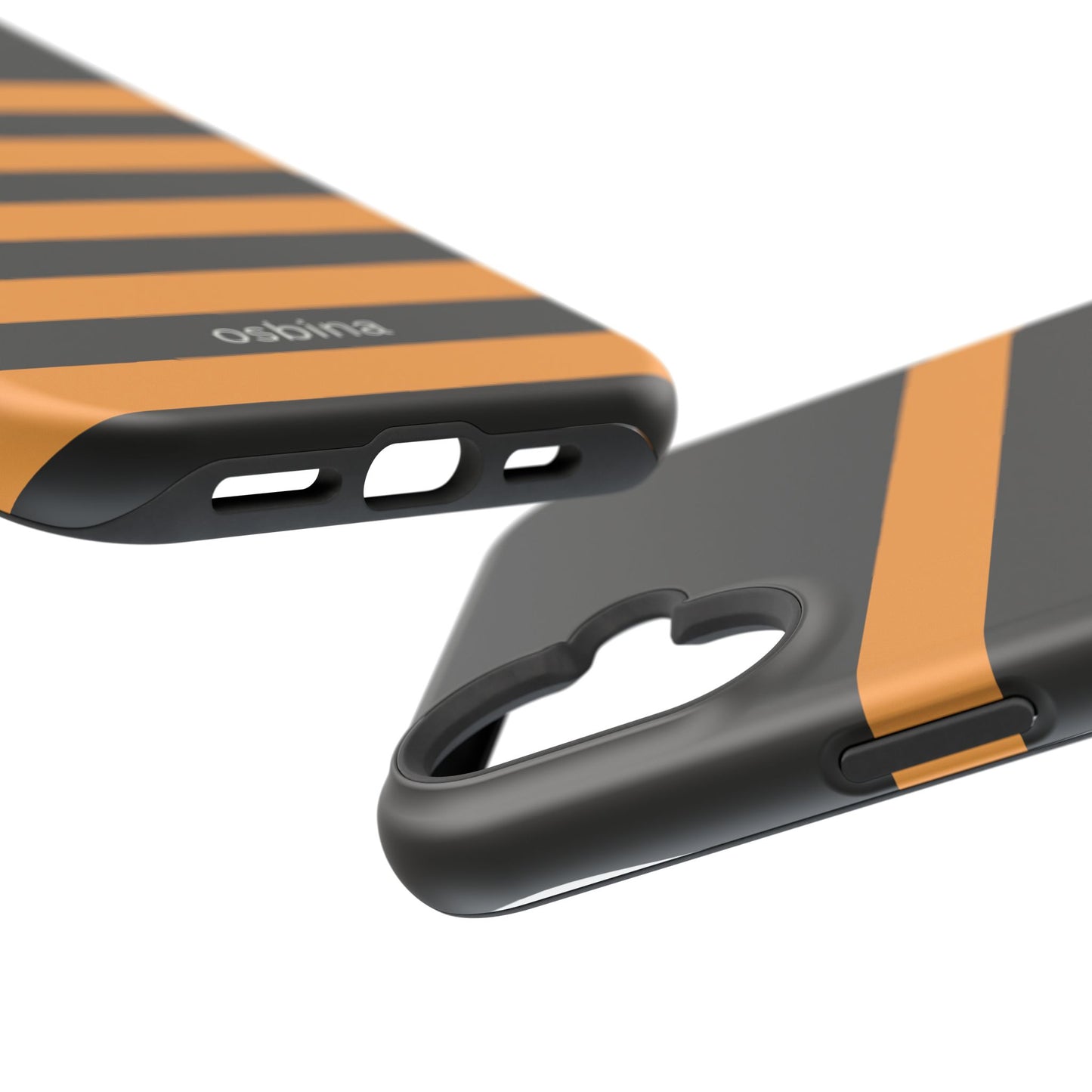 osbina | MagSafe Compatible for iPhone | The Horizon Stripe Case in Black + Orange | The Season Collective