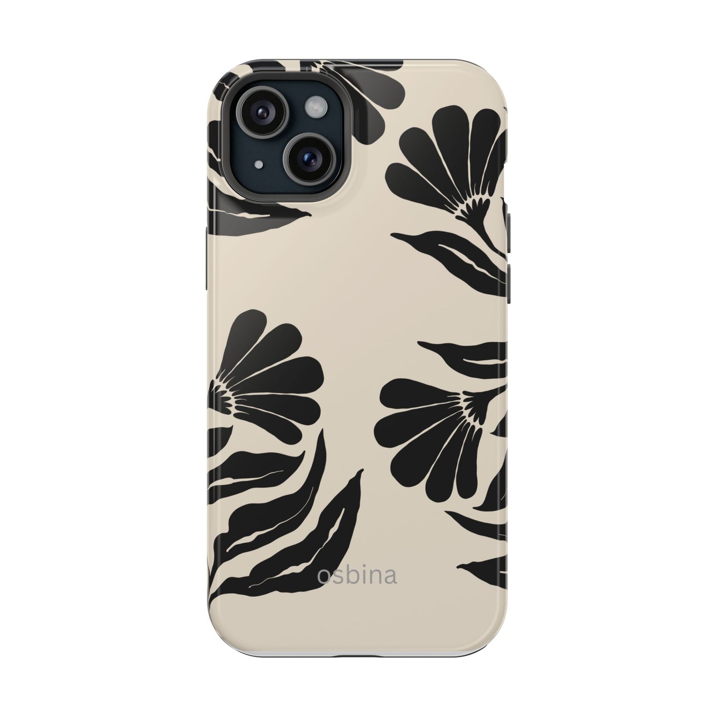 osbina | MagSafe compatible for iPhone | Obsidian Bloom Flower Phone Case | Modern Muse Collection