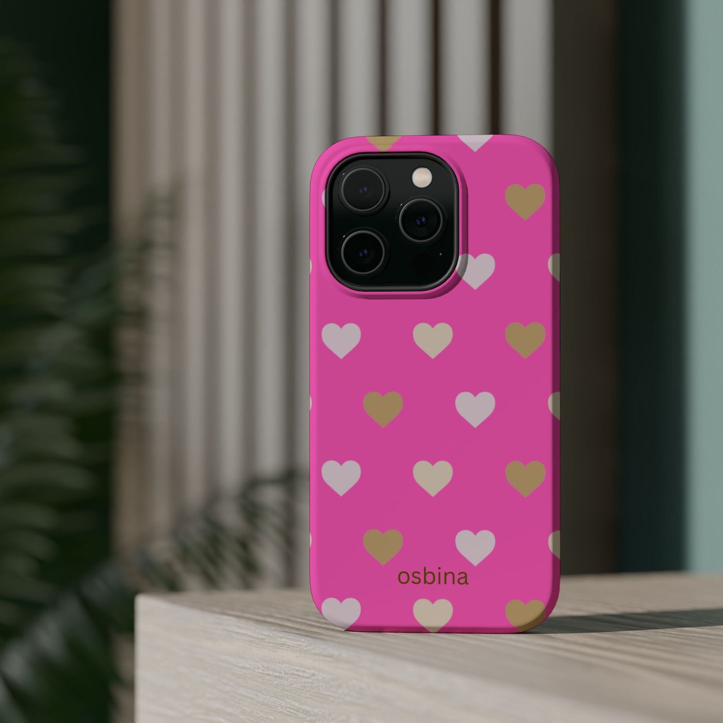 osbina | MagSafe compatible for iPhone | The Golden Hour Hearts Case | YAYOU Collection Supporting Shine Like Sable