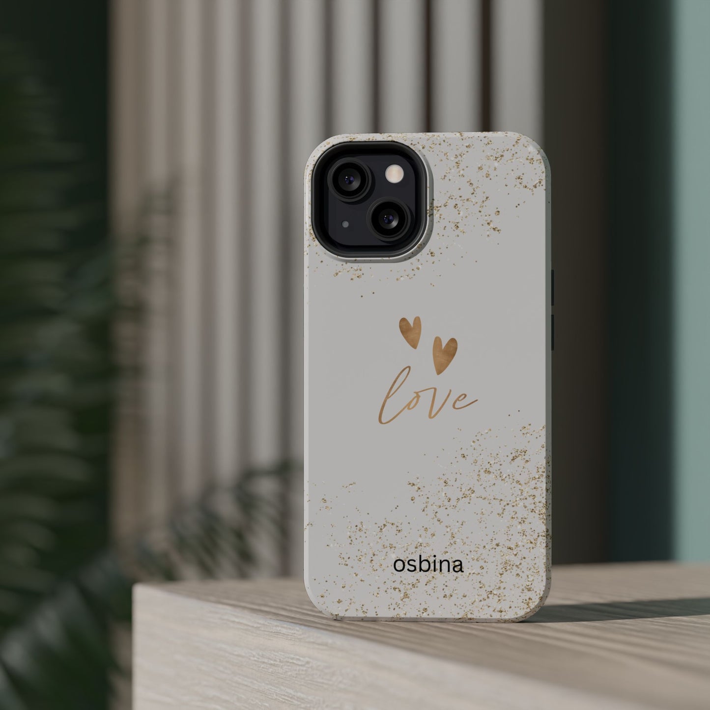 osbina | MagSafe compatible for iPhone | Golden Amour Phone Case | Modern Muse Collection