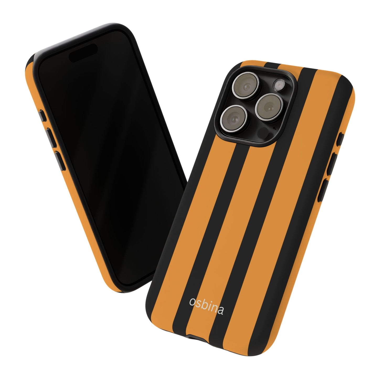 osbina | The Statement Stripe Case in Black + Orange | The Season Collective