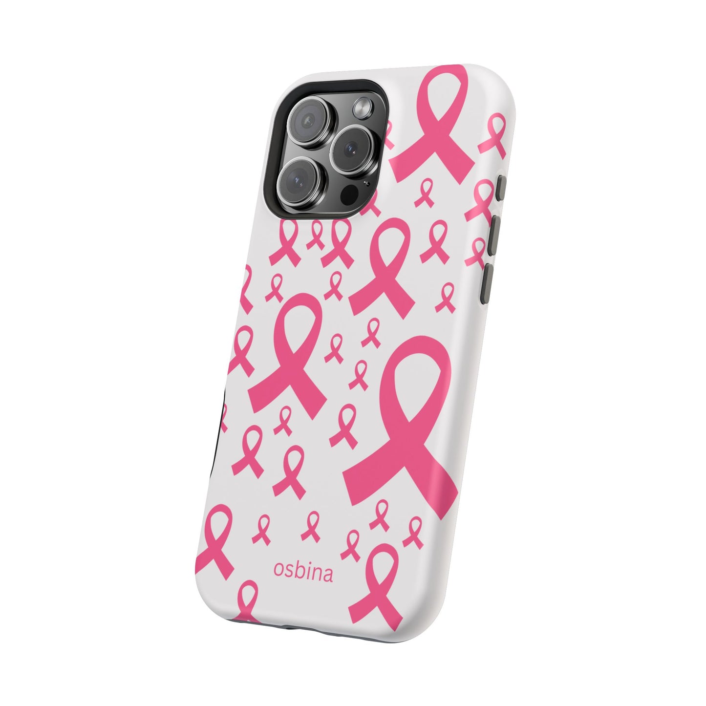 osbina | MagSafe compatible for iPhone | Limited Edition Strength in Ribbons Case in Light Pink + Soft Pink + Hot Pink | The Pink October Collection | Inspired By
