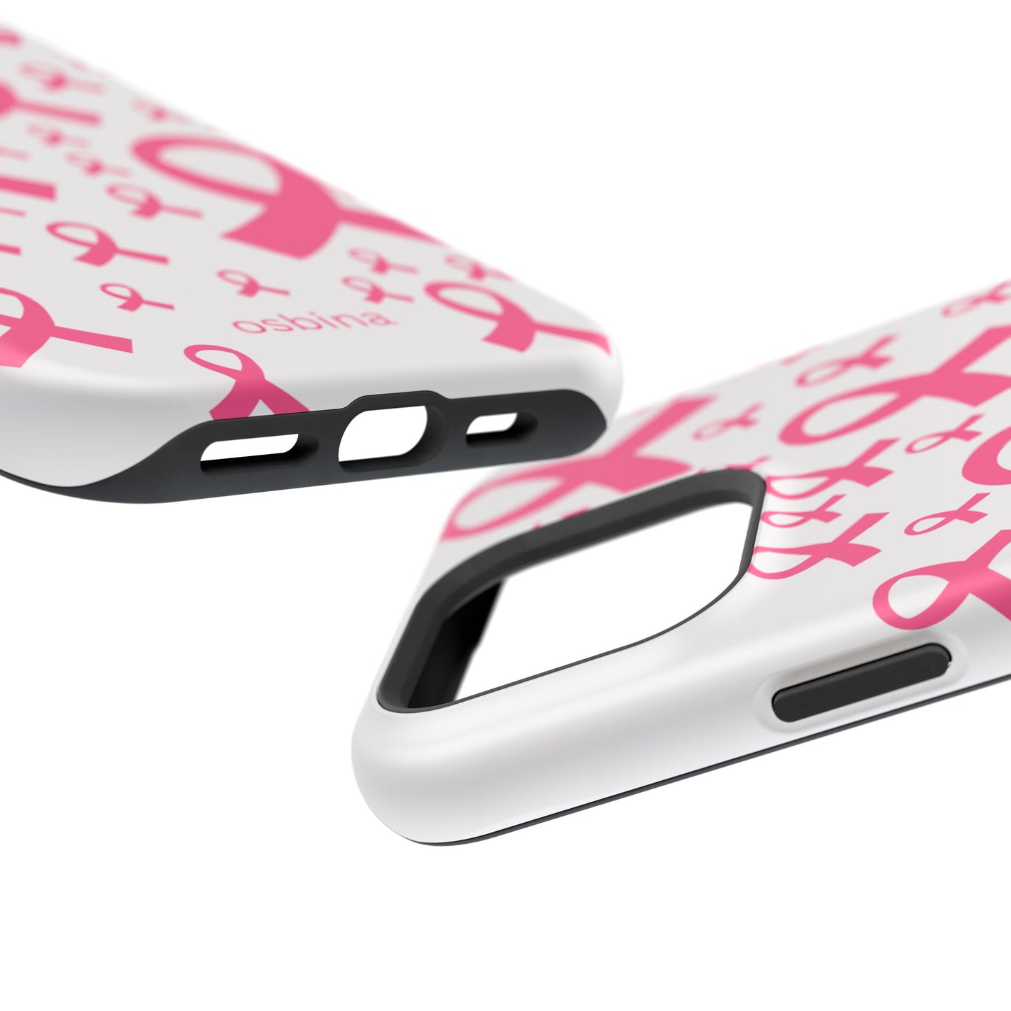 osbina | MagSafe compatible for iPhone | Limited Edition Strength in Ribbons Case in Light Pink + Soft Pink + Hot Pink | The Pink October Collection | Inspired By