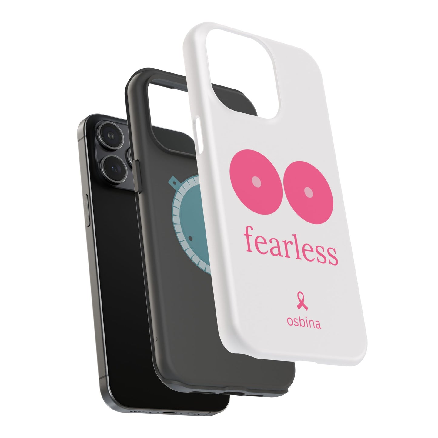 osbina | MagSafe compatible for iPhone | Limited Edition The Fearless Tatas Case in Light Pink + Soft Pink + Hot Pink | The Pink October Collection | Inspired By