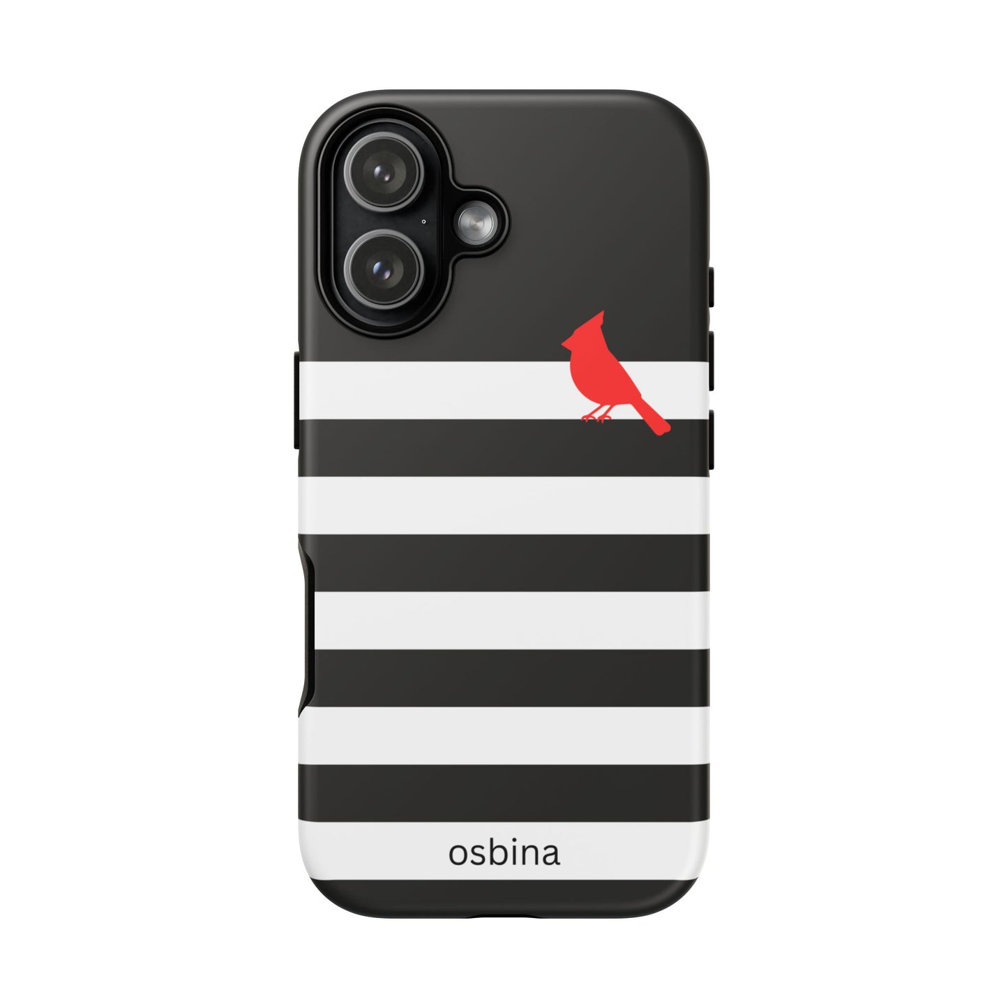 osbina | Redbird Edition Thinking of You Phone Case Black & White Stripe | Inspired By Collection