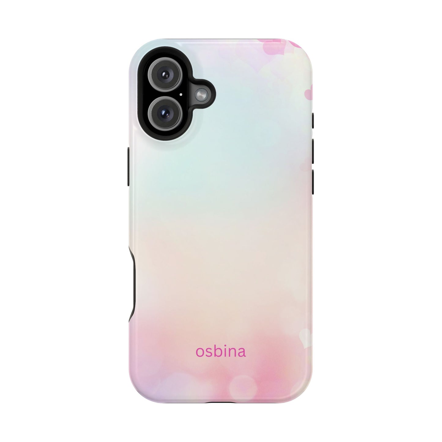 osbina | MagSafe compatible for iPhone | The Cotton Candy Hearts Case | YAYOU Collection Supporting Shine Like Sable