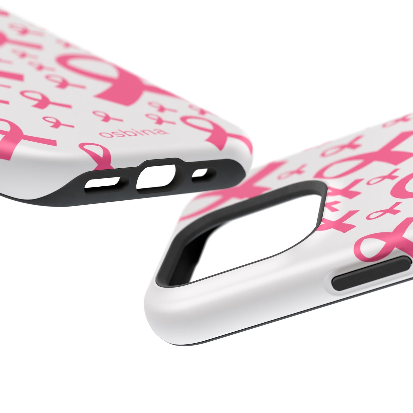 osbina | MagSafe compatible for iPhone | Limited Edition Strength in Ribbons Case in Light Pink + Soft Pink + Hot Pink | The Pink October Collection | Inspired By