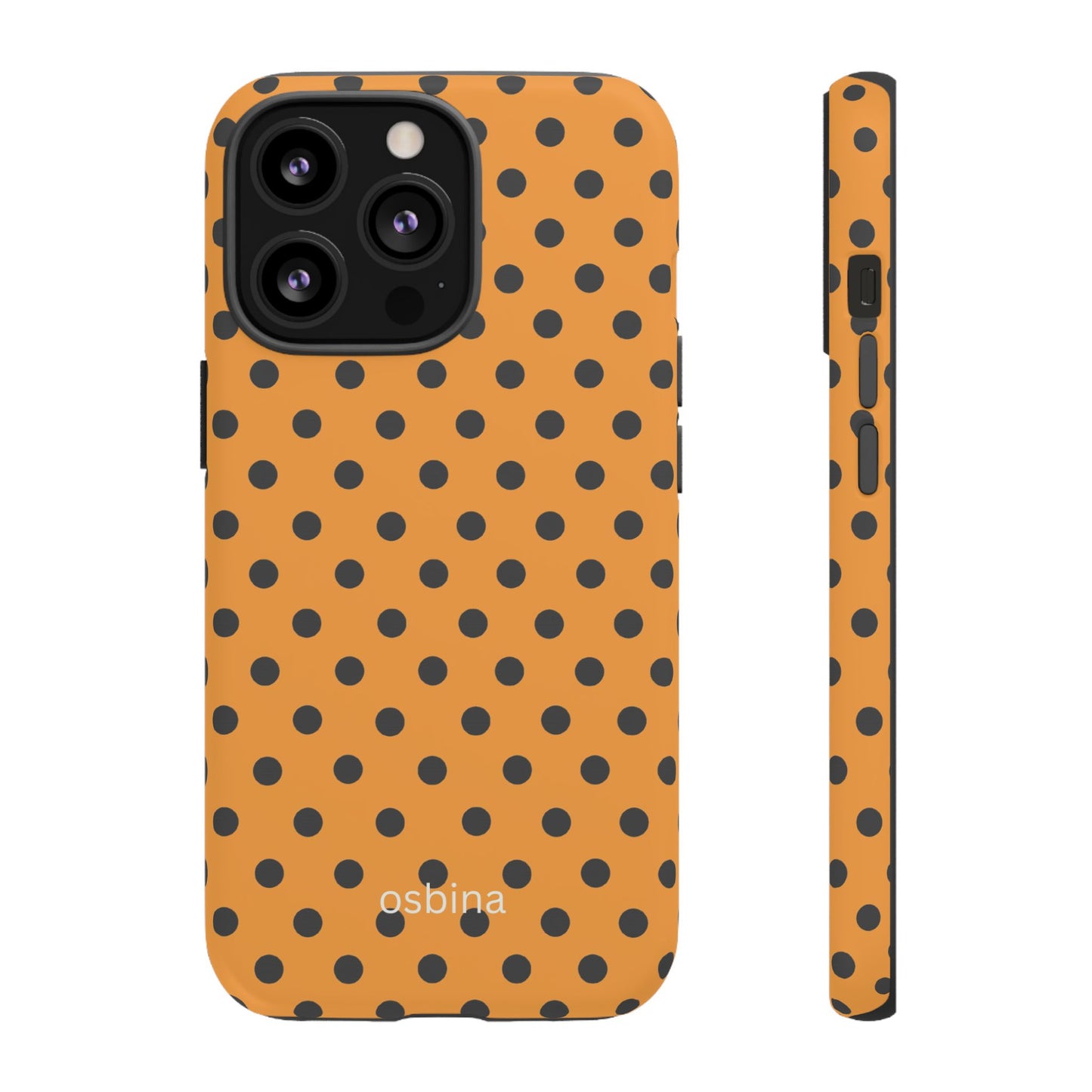 osbina | Spot On Chic — The Orange + Black Polka Dot Case | The Season Collective