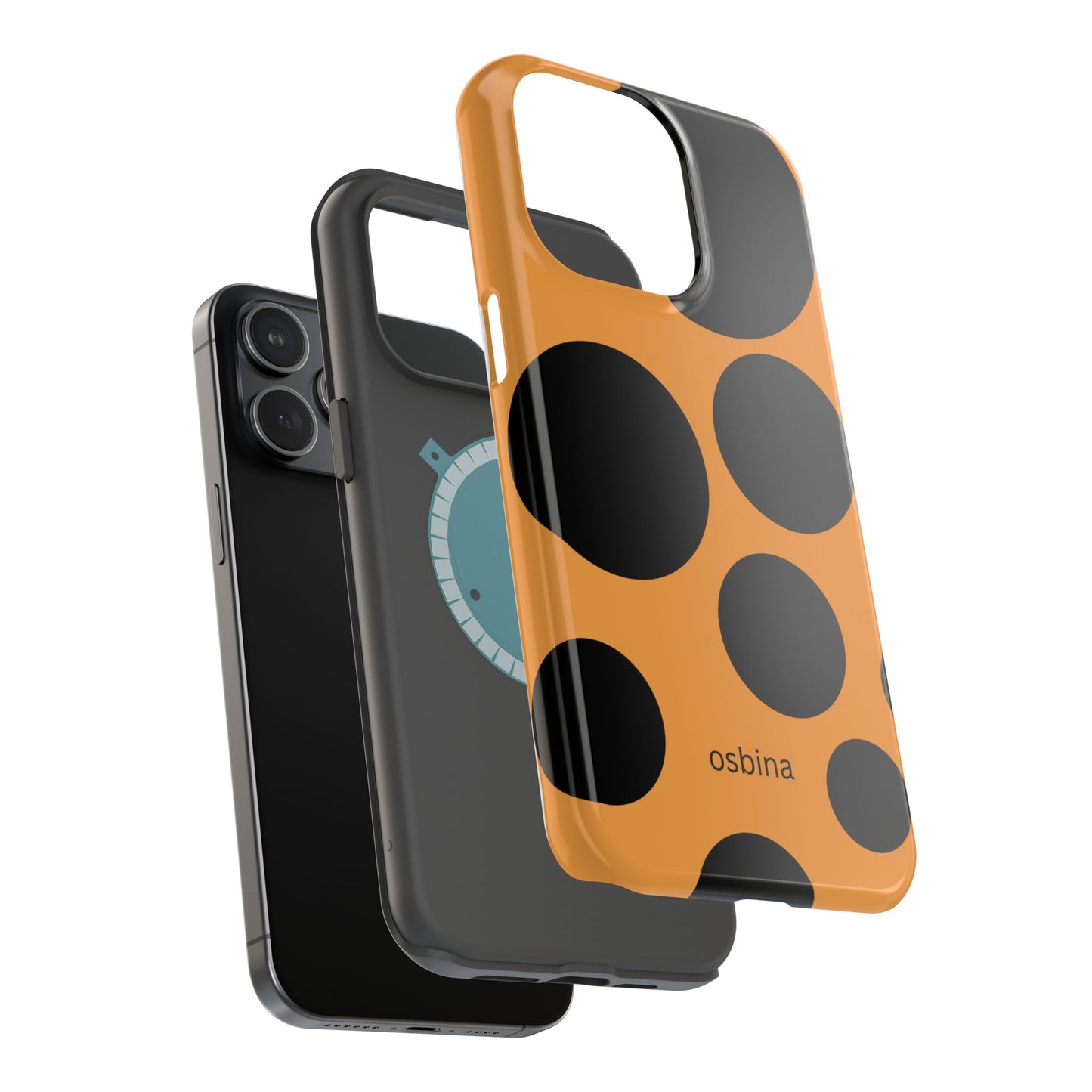 osbina | MagSafe Compatible for iPhone | The Bubble Statement Case in Orange + Black | The Season Collective