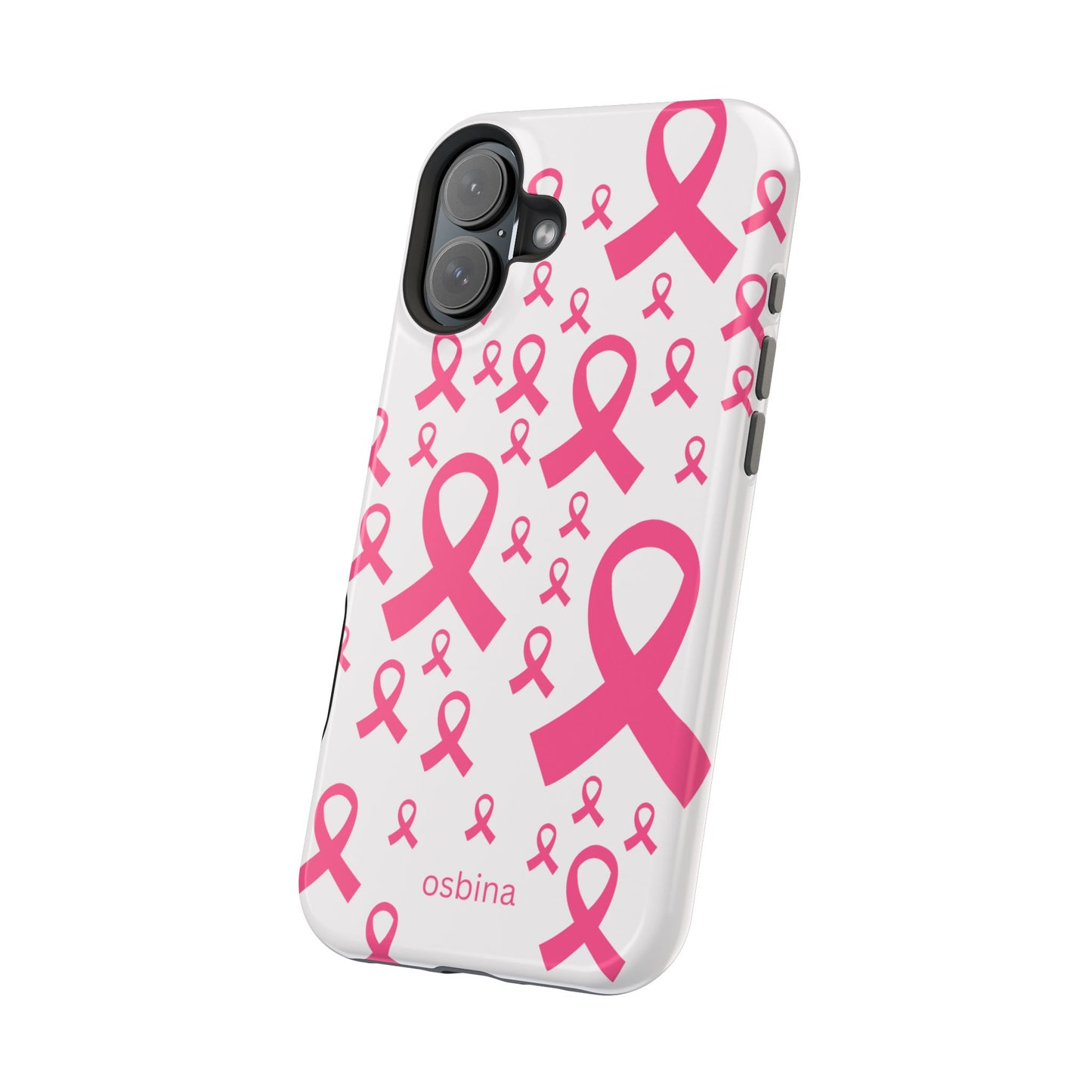 osbina | MagSafe compatible for iPhone | Limited Edition Strength in Ribbons Case in Light Pink + Soft Pink + Hot Pink | The Pink October Collection | Inspired By