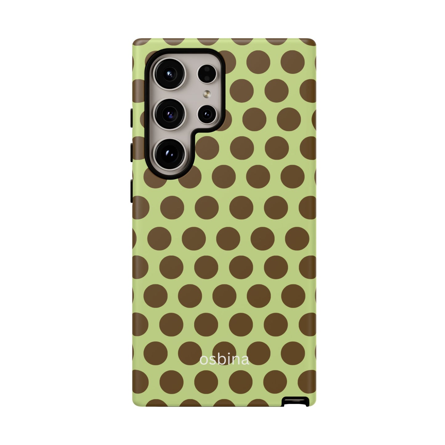 osbina | Chartreuse Cocoa Dots Phone Case | Color Edit Collection