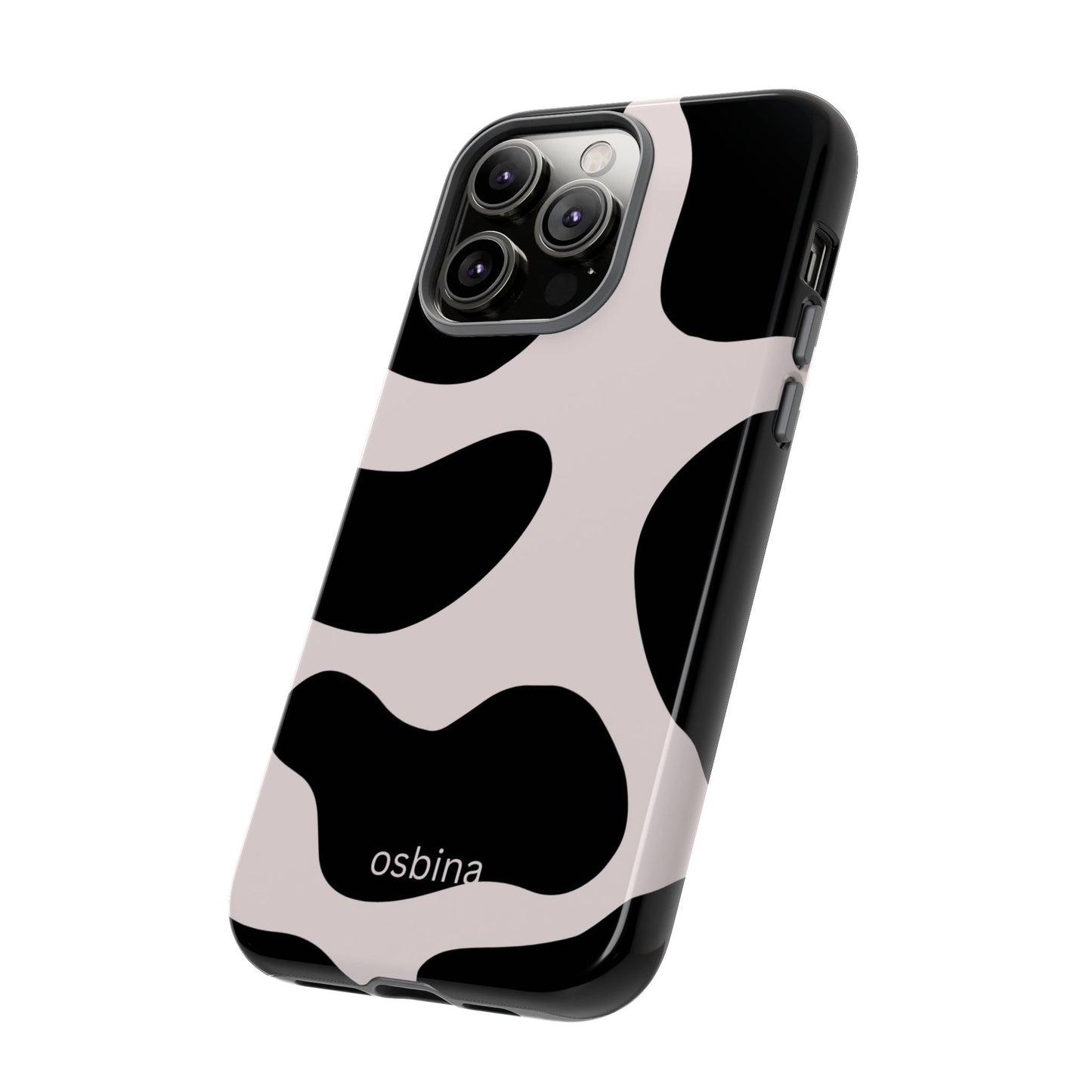 osbina | Prairie Chic Pink & Black Cow Print Phone Case | Modern Muse Collection