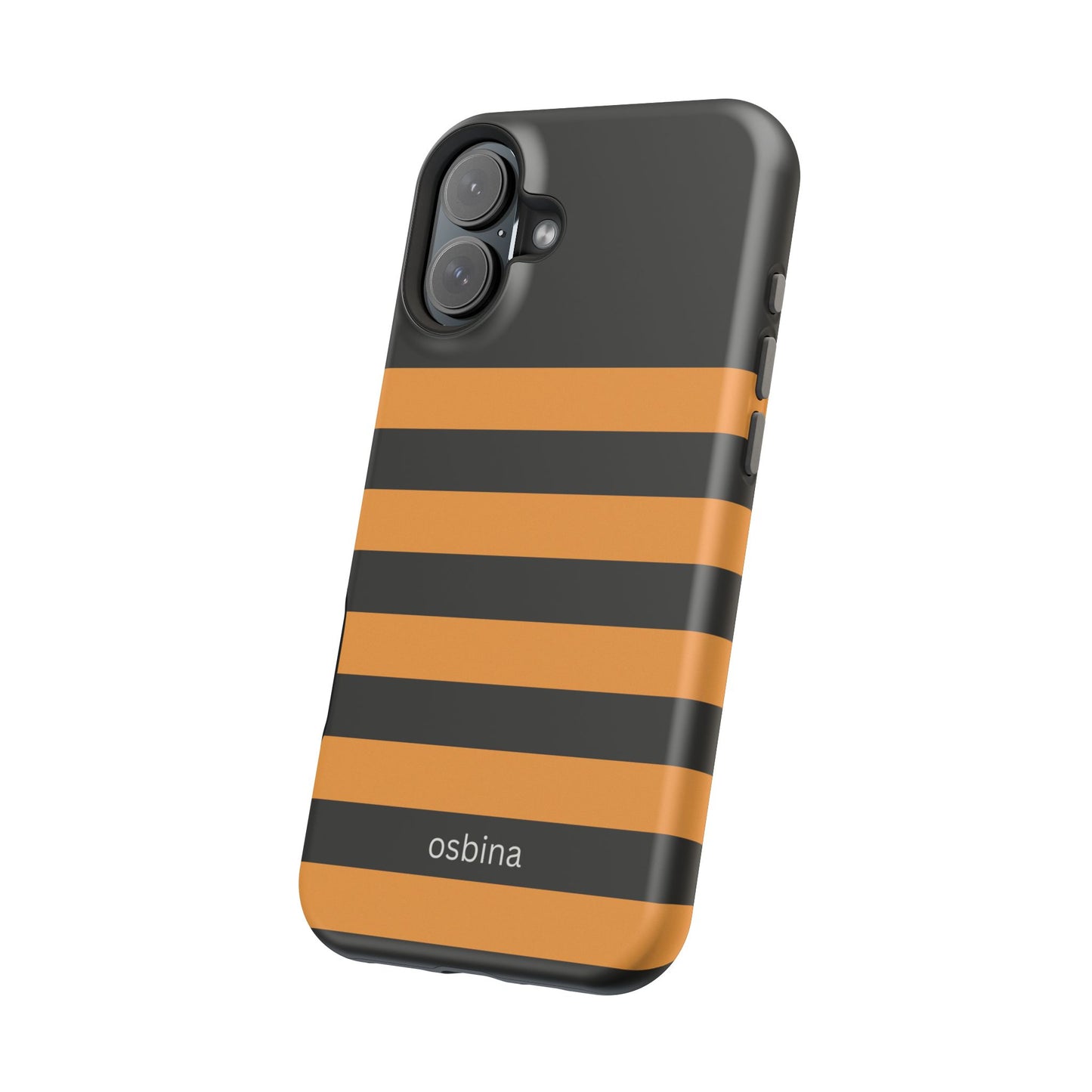 osbina | MagSafe Compatible for iPhone | The Horizon Stripe Case in Black + Orange | The Season Collective