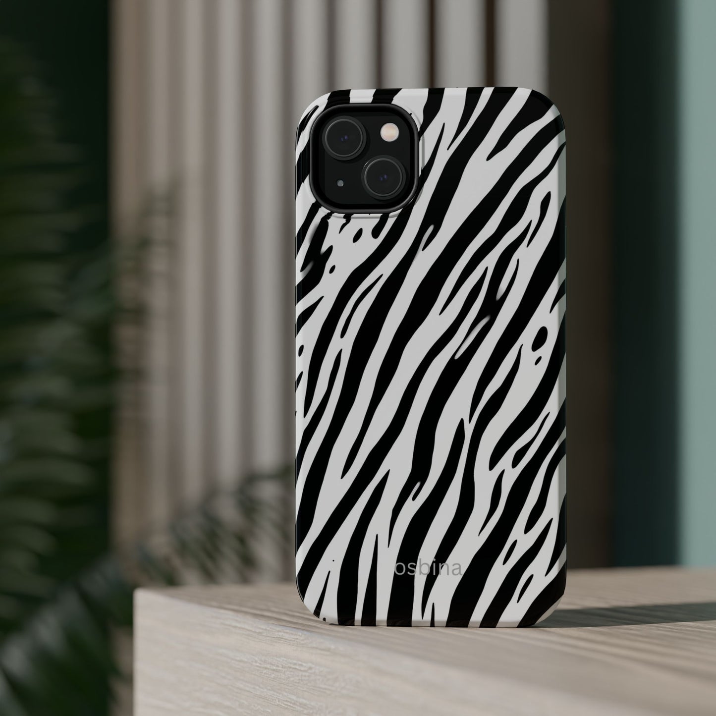 osbina | MagSafe Compatible for iPhone | The Bengal Bold Stripe Case in White + Black | The Season Collective