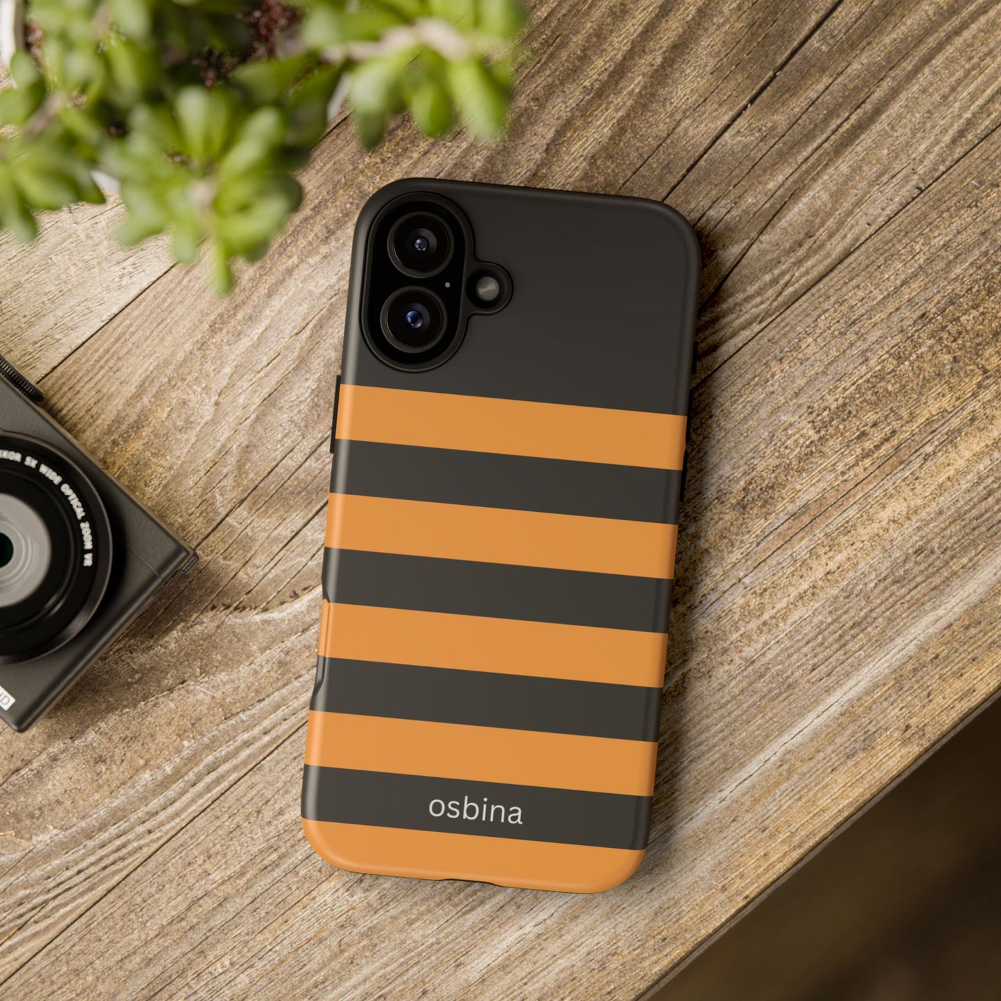 osbina | The Horizon Stripe Case in Black + Orange | The Season Collective