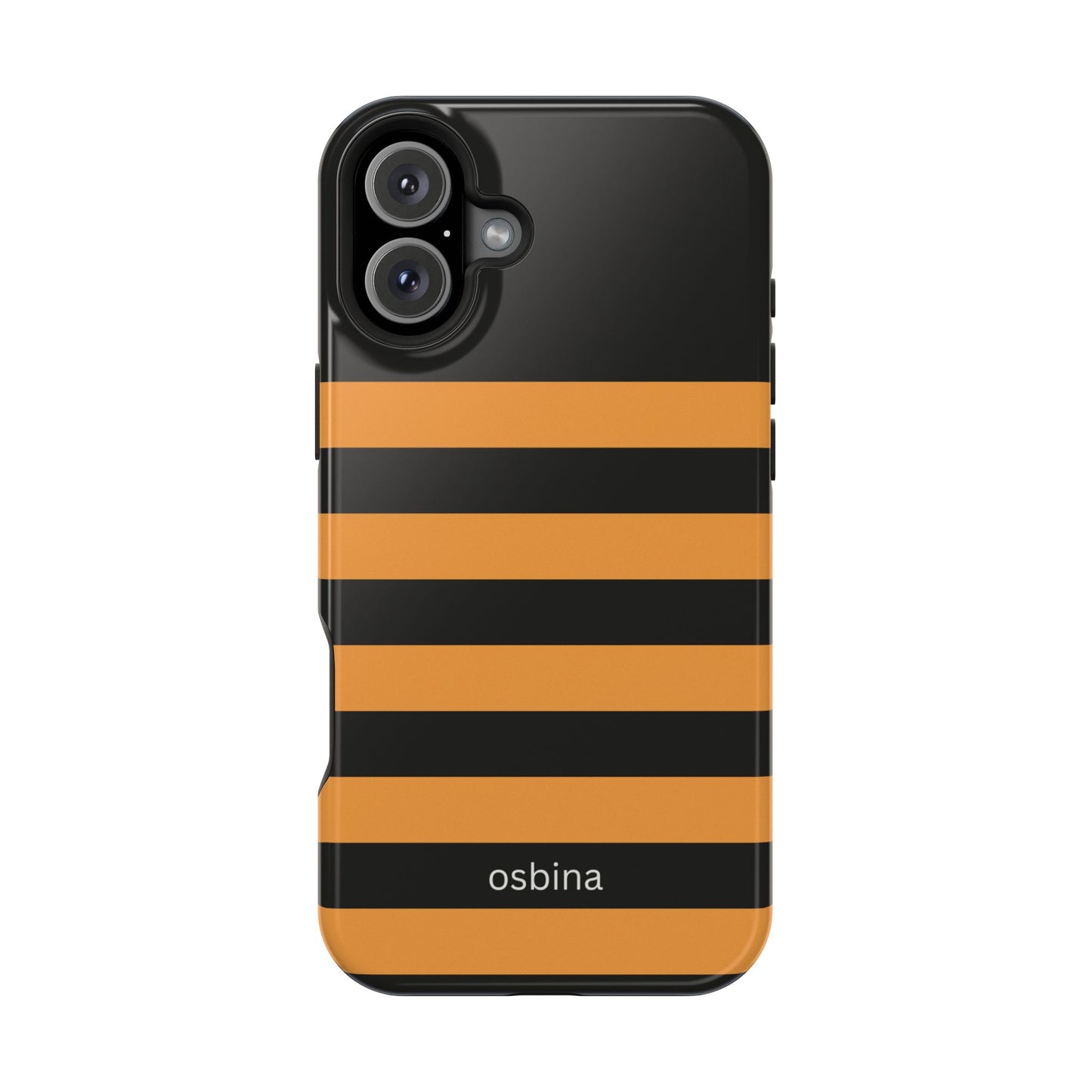osbina | MagSafe Compatible for iPhone | The Horizon Stripe Case in Black + Orange | The Season Collective