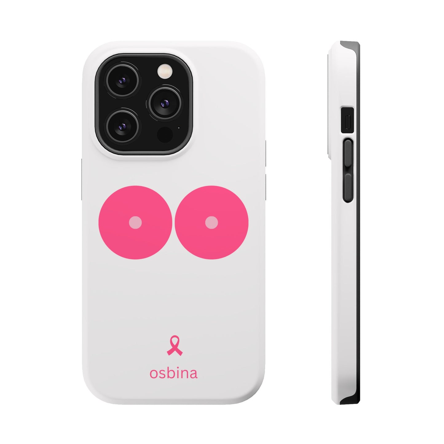osbina | MagSafe compatible for iPhone | Limited Edition The Check Your Tatas Case in Light Pink + Soft Pink + Hot Pink | The Pink October Collection | Inspired By