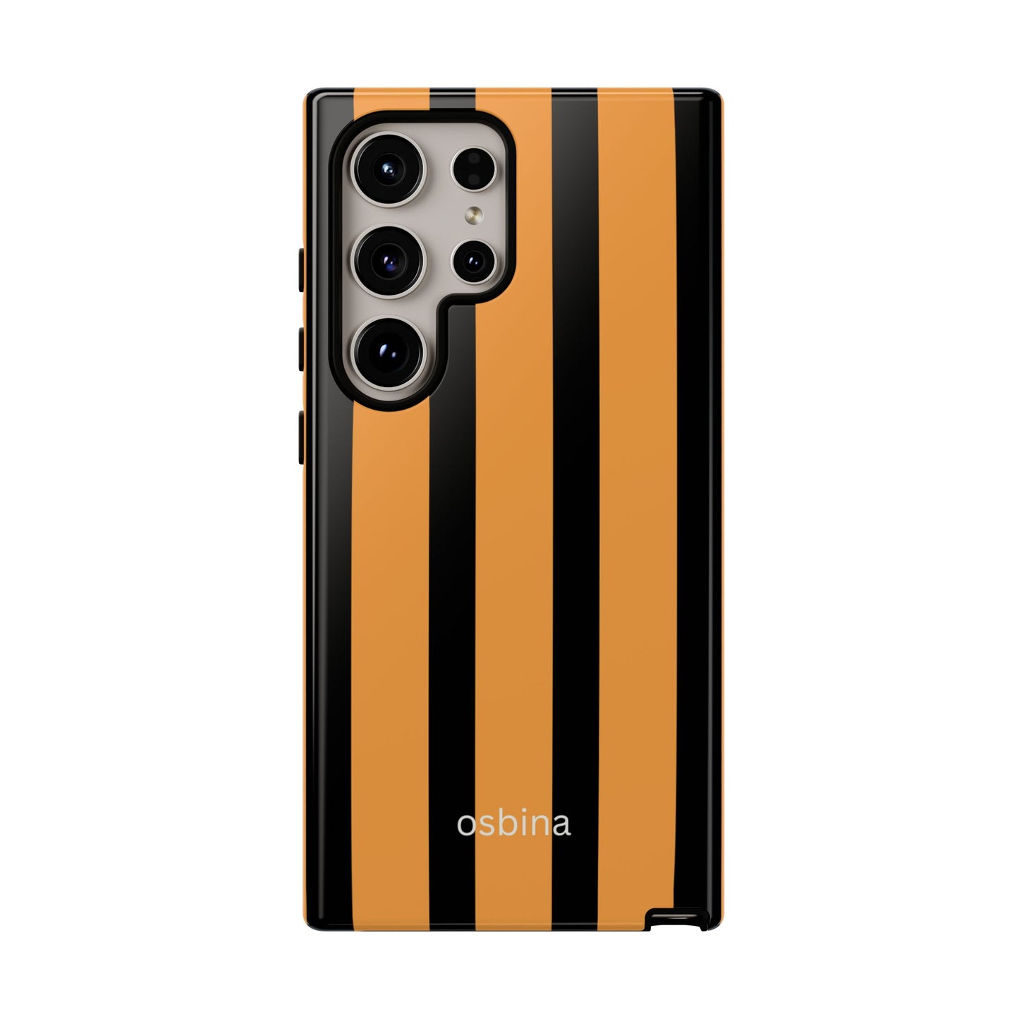 osbina | The Statement Stripe Case in Black + Orange | The Season Collective