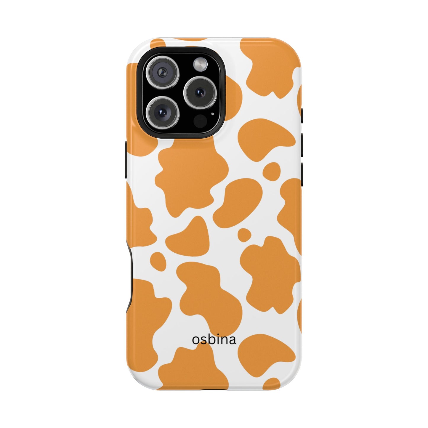 osbina | MagSafe Compatible for iPhone | Holy Cow, It’s Chic — The Orange Cow Print Case | The Season Collective