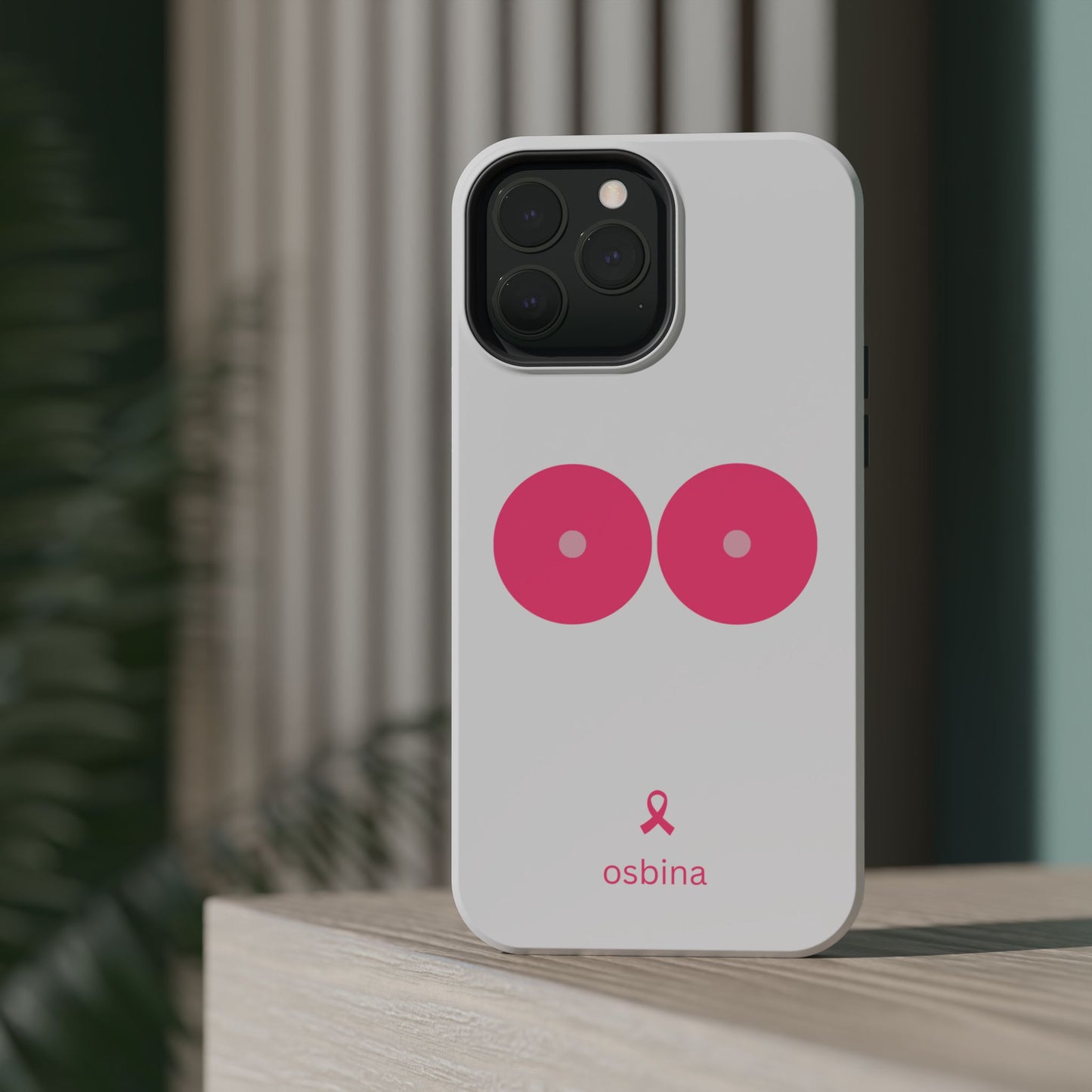 osbina | MagSafe compatible for iPhone | Limited Edition The Check Your Tatas Case in Light Pink + Soft Pink + Hot Pink | The Pink October Collection | Inspired By