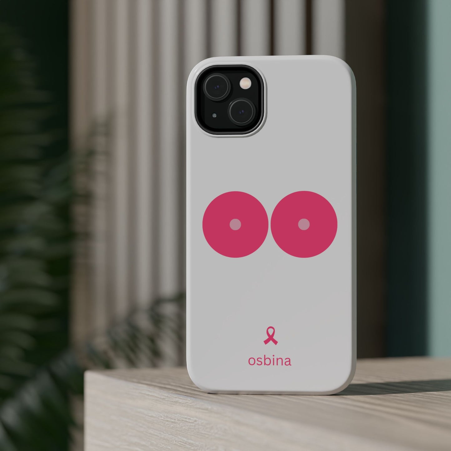 osbina | MagSafe compatible for iPhone | Limited Edition The Check Your Tatas Case in Light Pink + Soft Pink + Hot Pink | The Pink October Collection | Inspired By